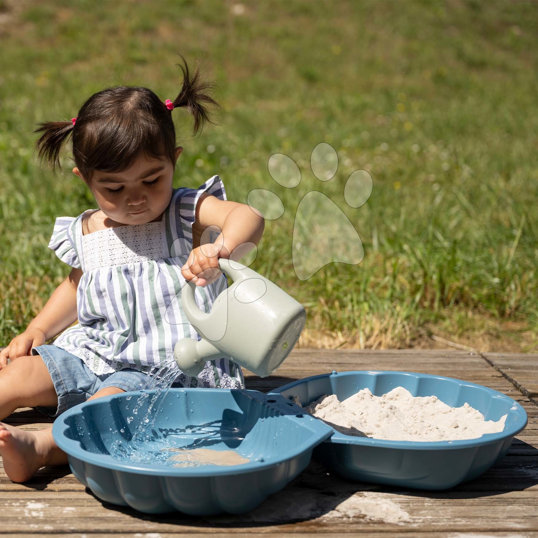 Pískoviště ekologické mušle sada 2 kusů Double Sand Pit Green Smoby 35 cm pro malé prostory od 18 měsíců