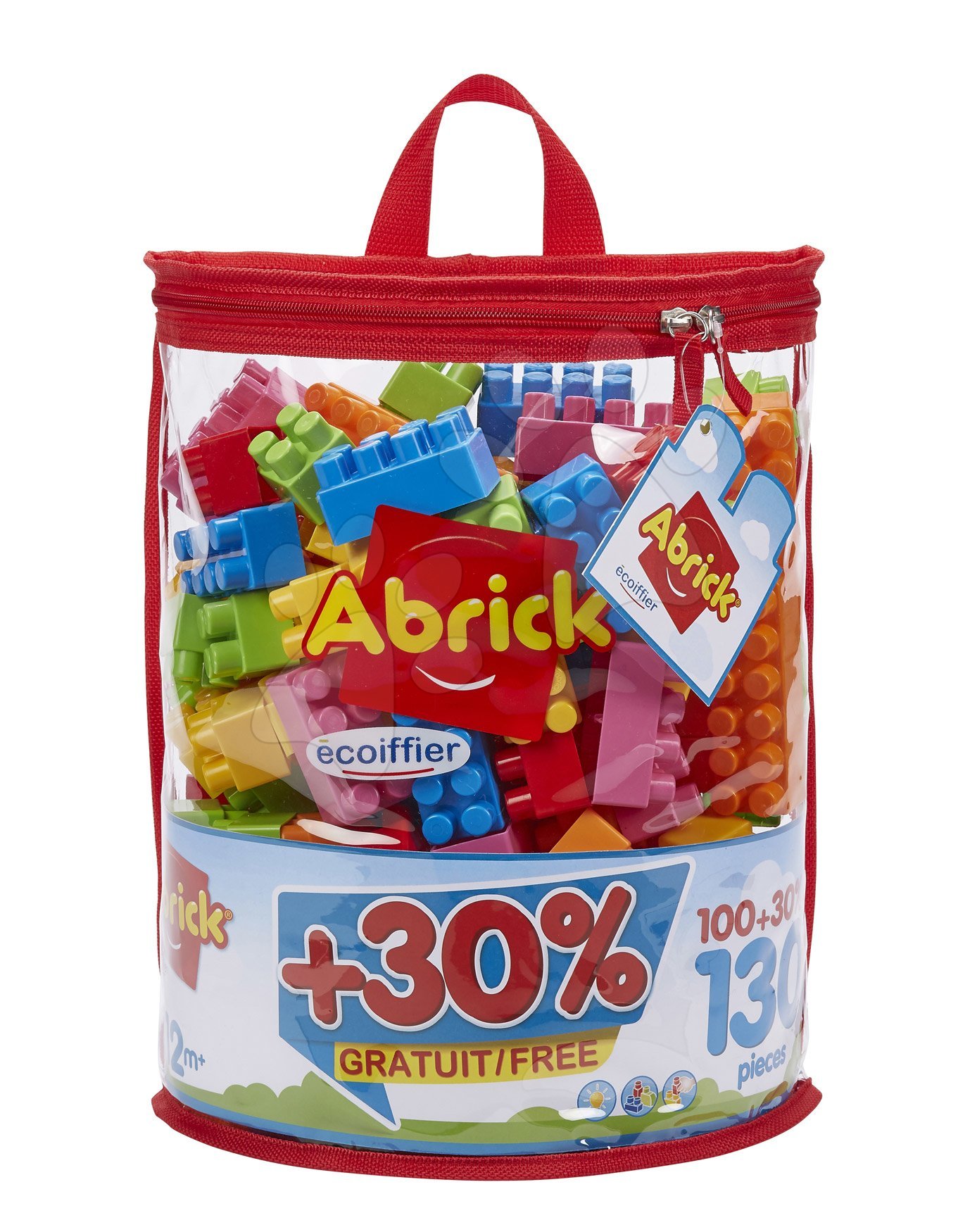 Építőkockák táskában Abrick Écoiffier 100 kocka + 30 % ingyen = 130 kocka 18 hó-tól