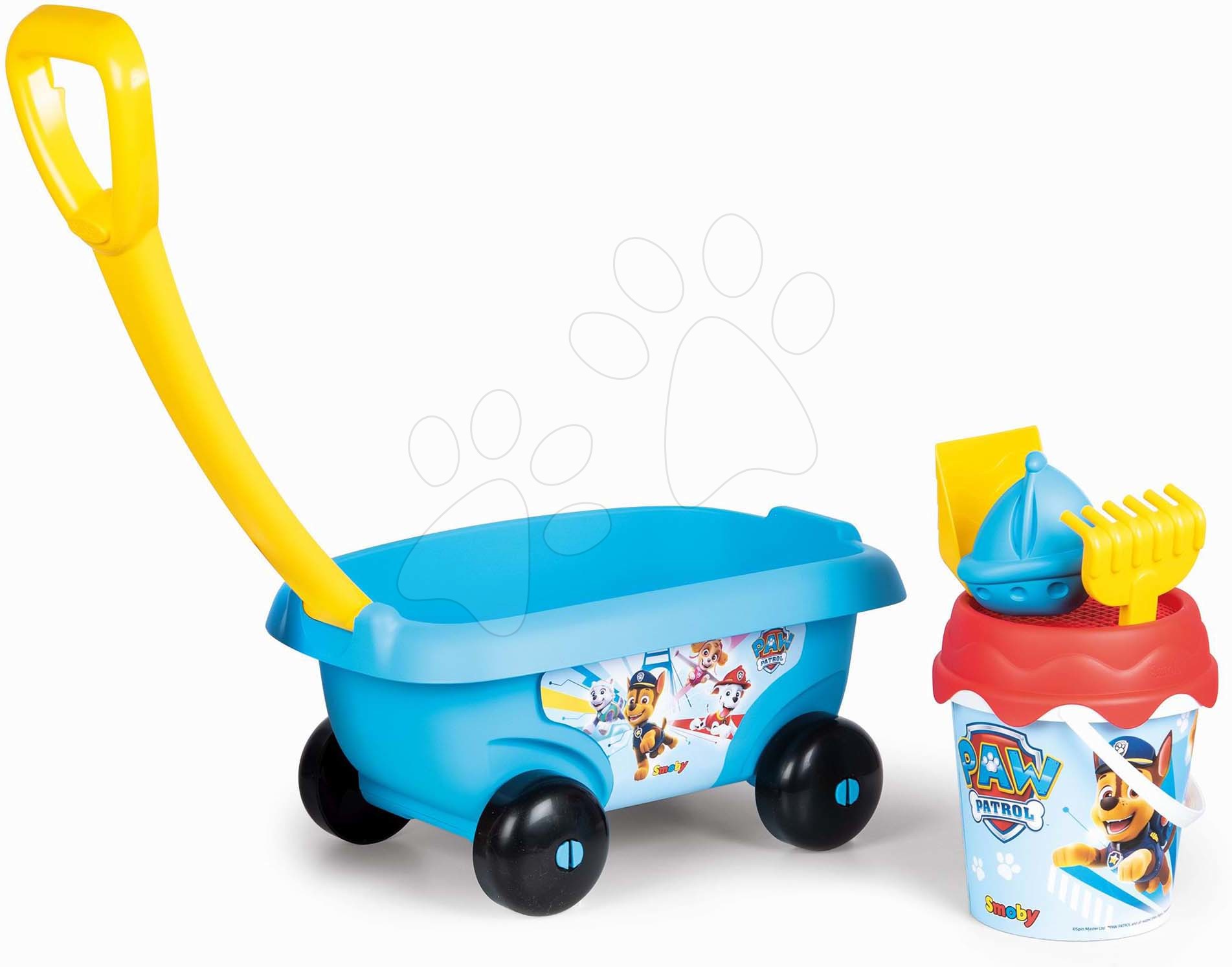 Vozík na tahání Paw Patrol Garnished Beach Cart Smoby s kyblík setem od 18 měsíců