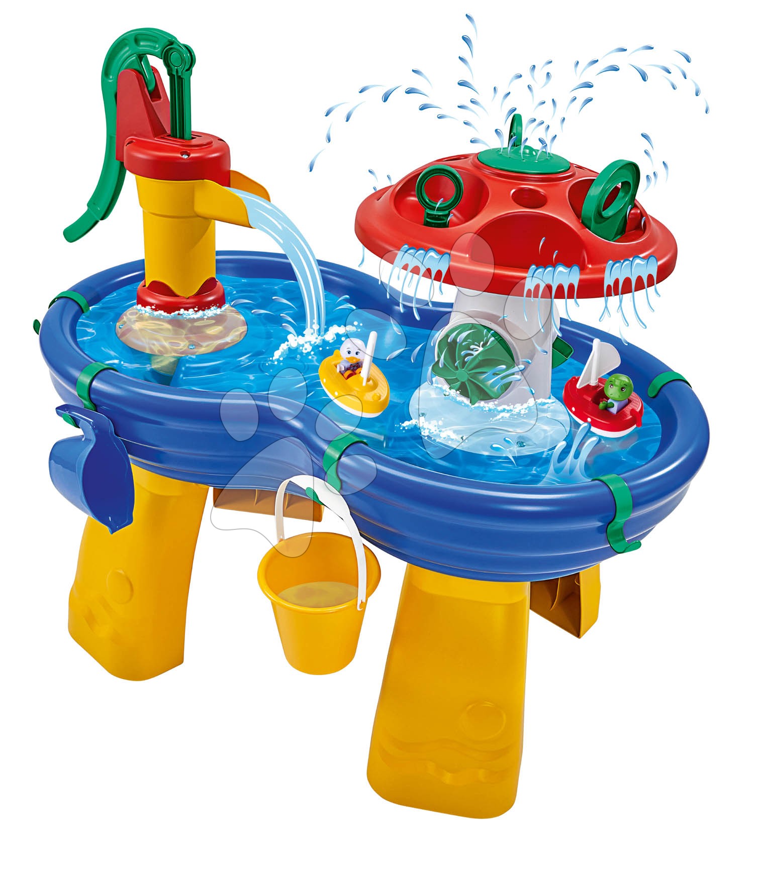 Vodne steze za otroke - Vodna steza miza Amphie World Waterway AquaPlay z vodno gobico in vodno črpalko ladjicami figuricami in dodatki