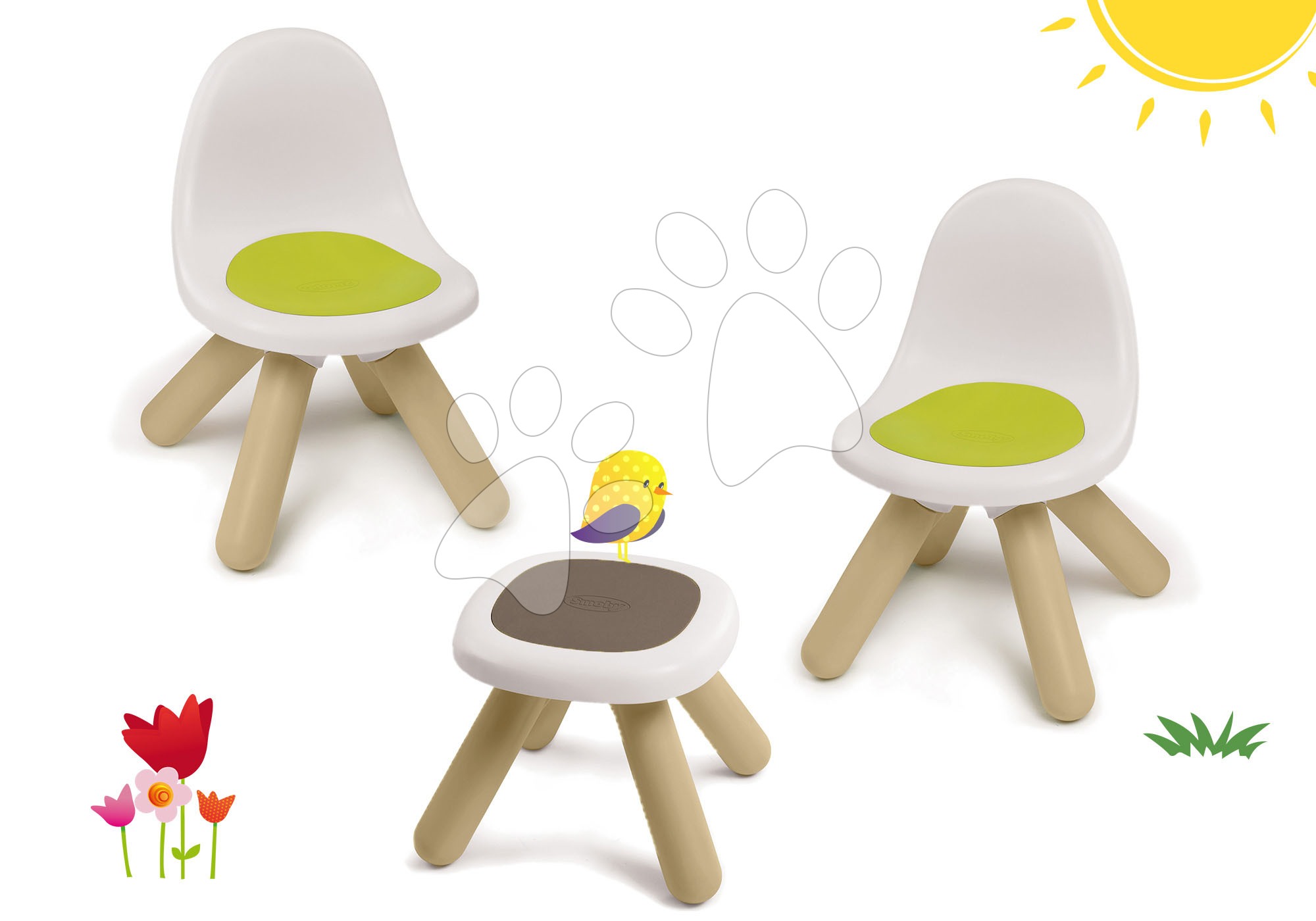 Smoby set stoličky pre deti KidChair a stolík zelený 880100-2