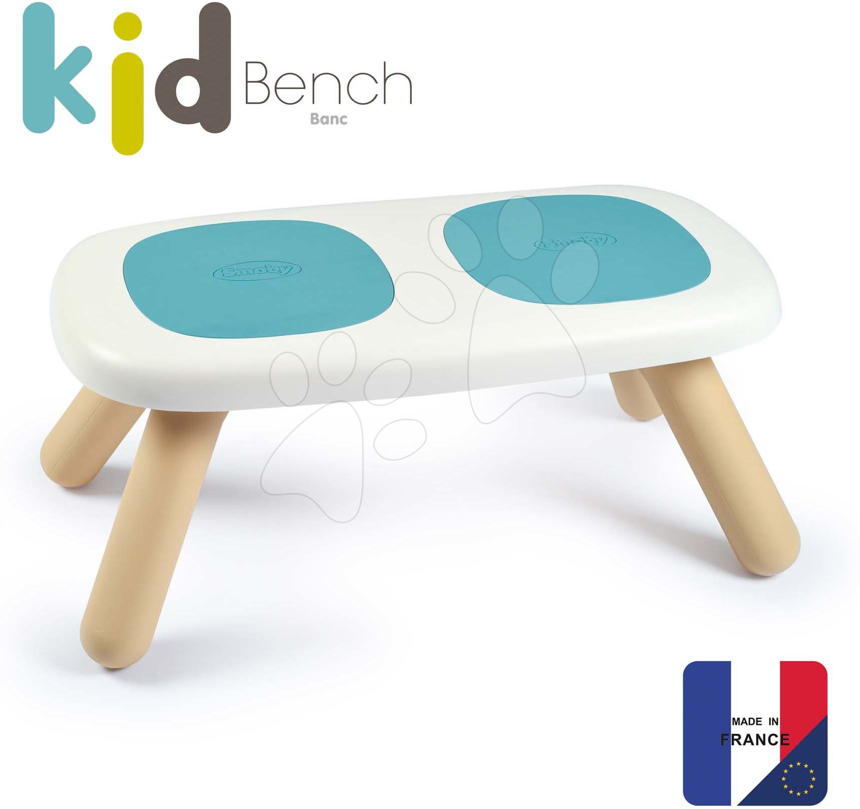 Detský záhradný nábytok - Lavica pre deti Kid Furniture Bench Blue Smoby modrá s UV filtrom 70 kg nosnosť výška 27 cm od 18 mes