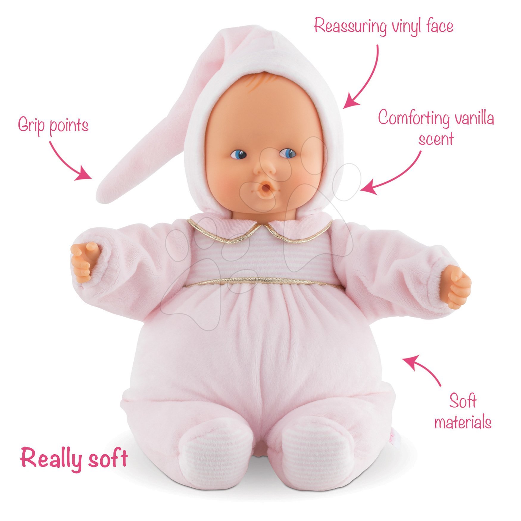 Corolle Mon Doudou Sweetheart - Bambola Morbida 30 Cm Con Cappuccio E Profumo Di Vaniglia