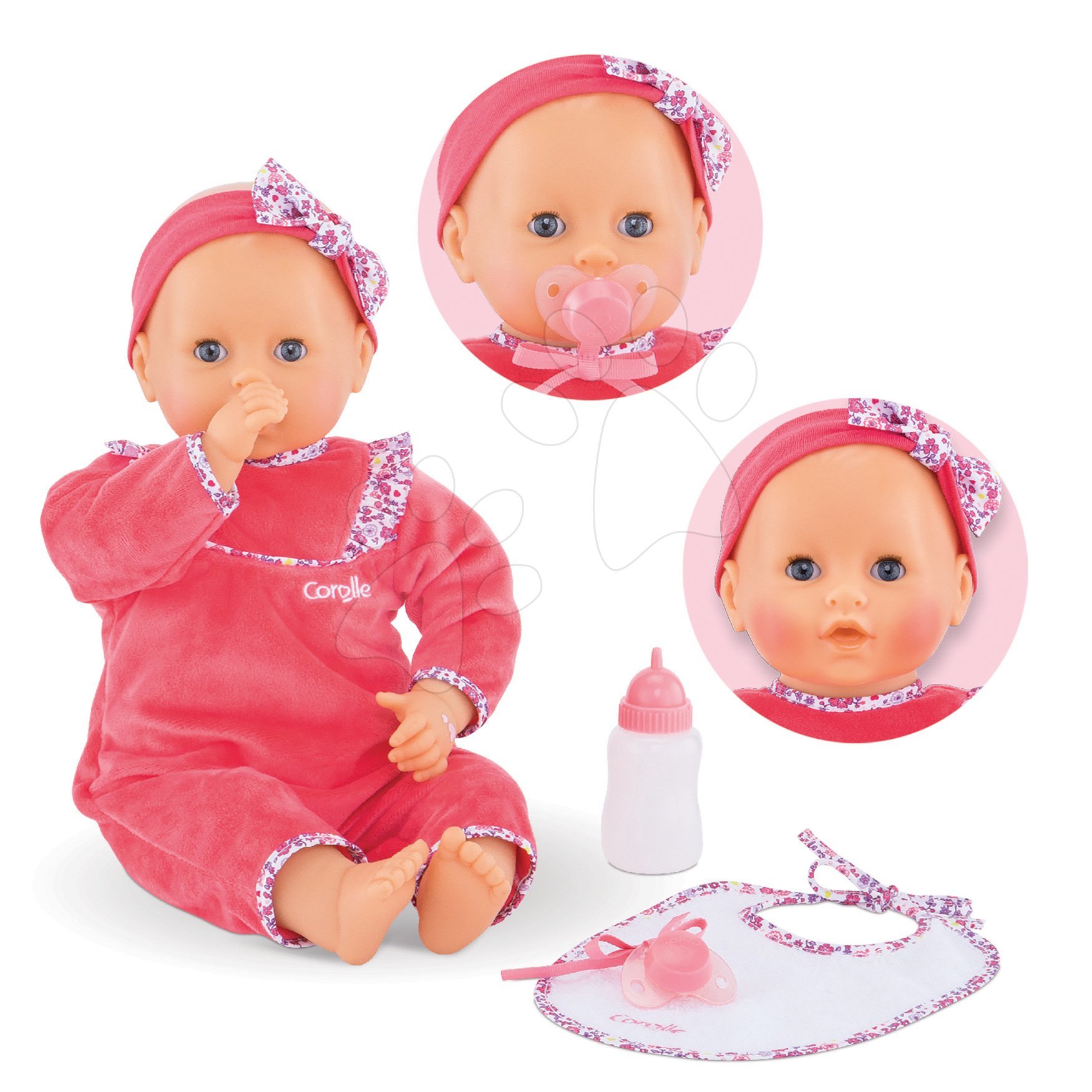 Igrače dojenčki od 24. meseca - Dojenček Lila Chérie Mon Grand Poupon Corolle 42 cm z zvoki, 5 funkcijami in modrimi mežikajočimi očkami od 24 mes