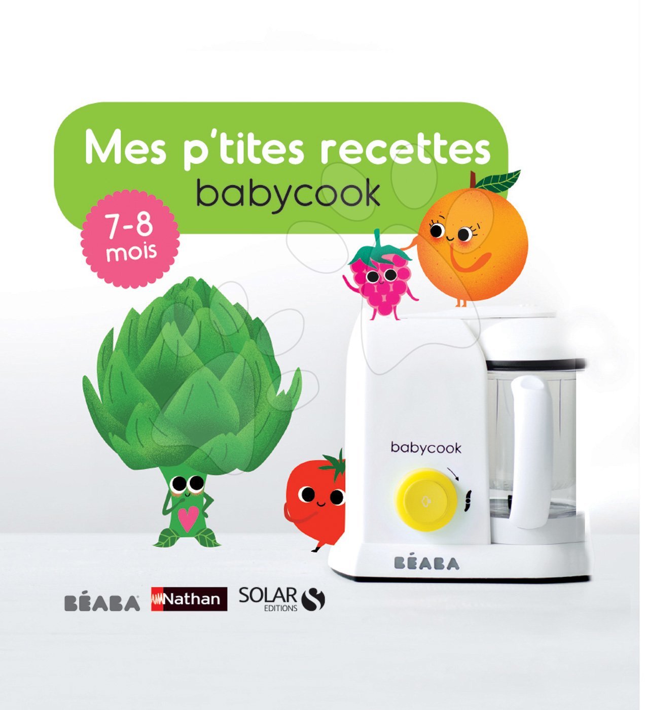 Aparat de gătit pe aburi cu mixer - Carte de bucate Beaba cu ilustraţii în limba franceză de la 7 luni