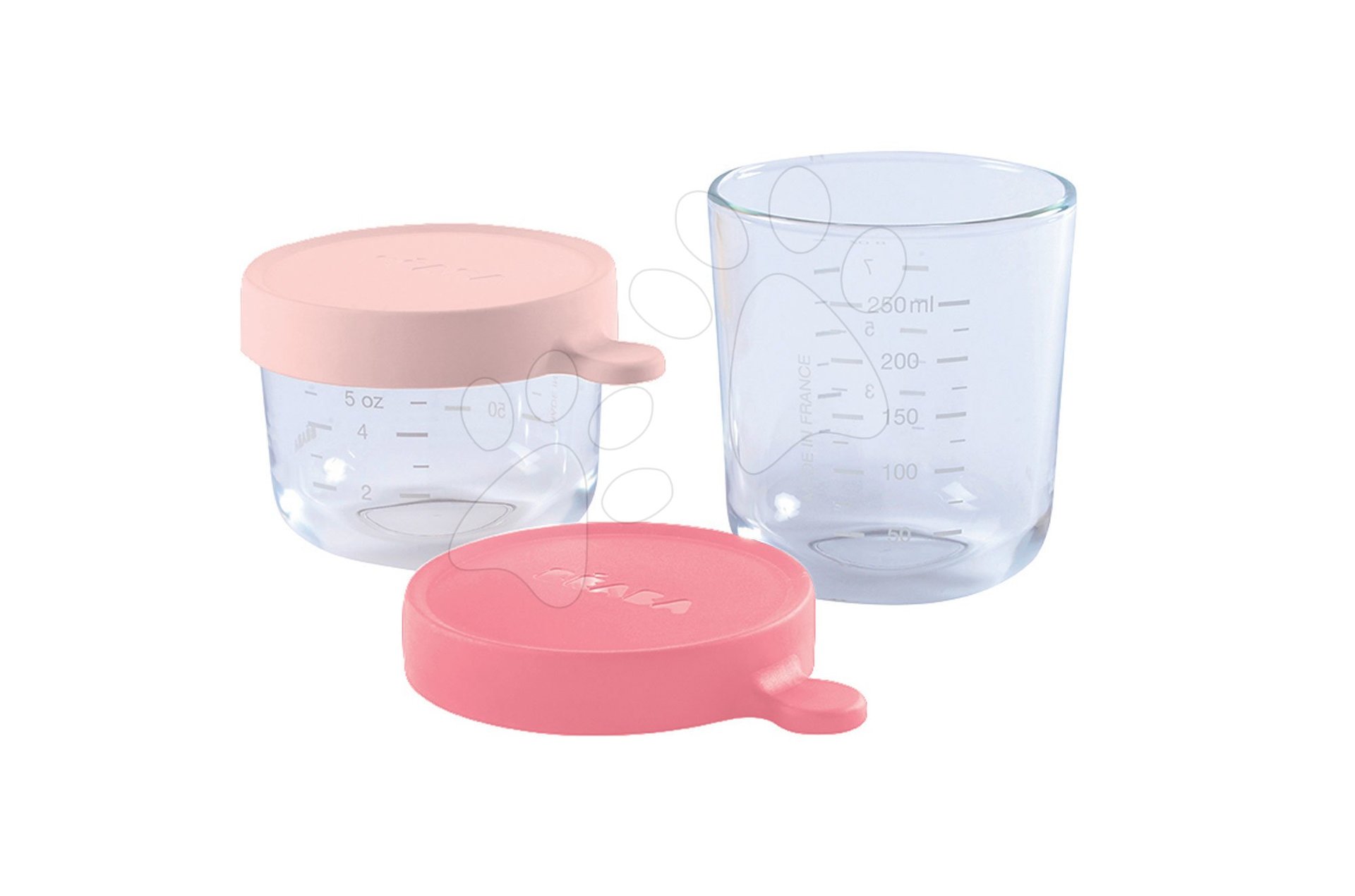 Beaba ezett 2 ételtároló doboz minőségi üvegből 150 ml és 250 ml pasztell és rózsaszín 912695