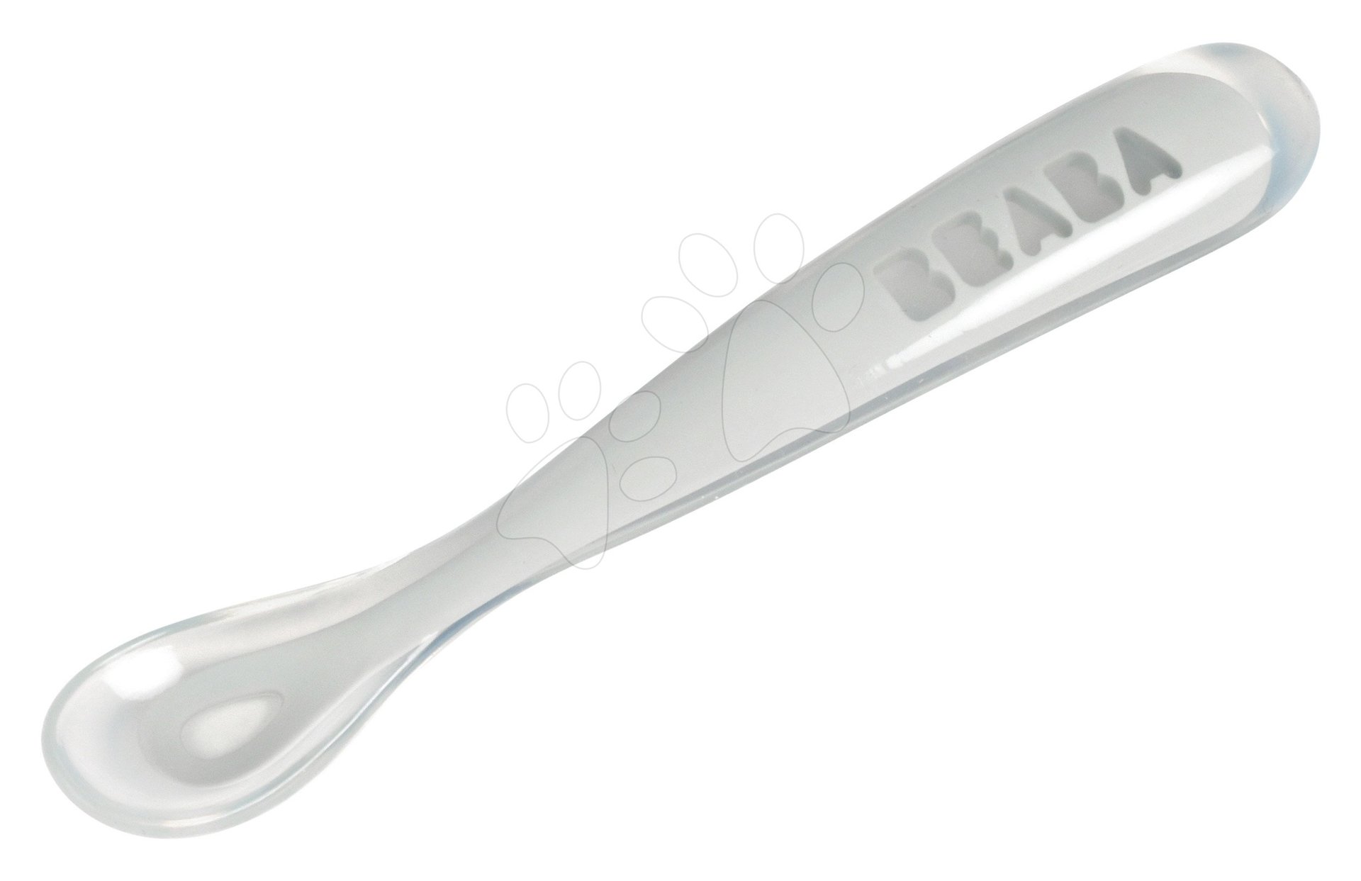 Gyermek kanál Beaba Ergonomic 1st age Light Mist szilikonból szürke 17 cm 4 hó-tól