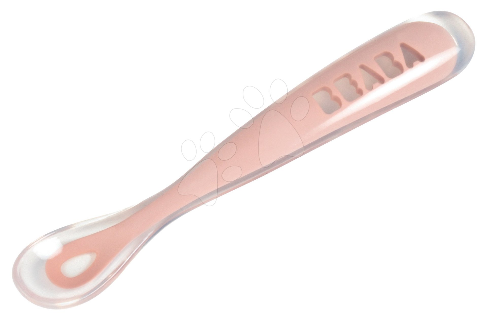 Lyžička pre deti Beaba Ergonomic 1st age Old Pink zo silikónu ružová 17 cm od 4 mes