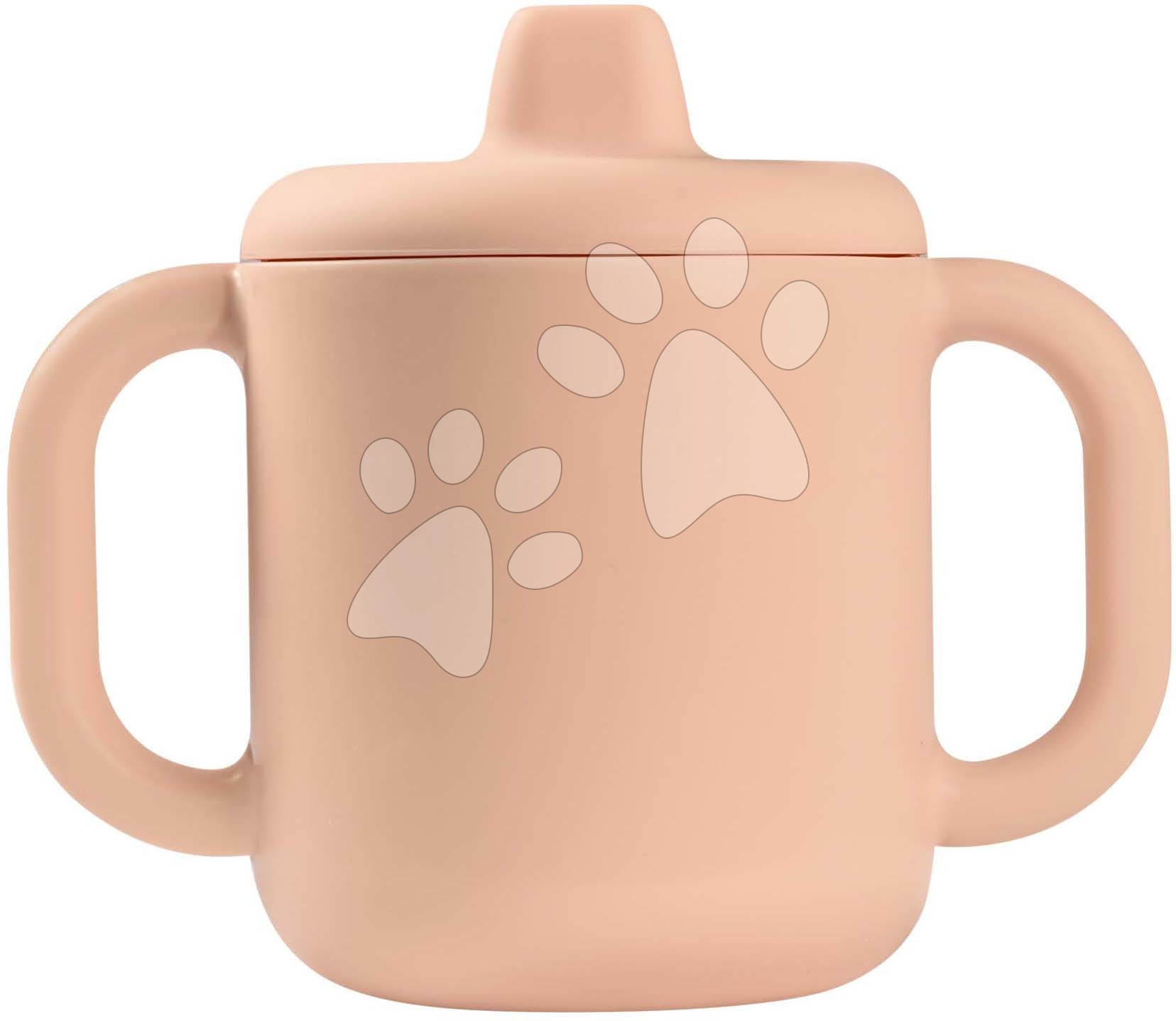 Hrnček pre bábätká Silicone Learning Cup Pink Beaba s vrchnákom na učenie sa piť od 8 mes ružový