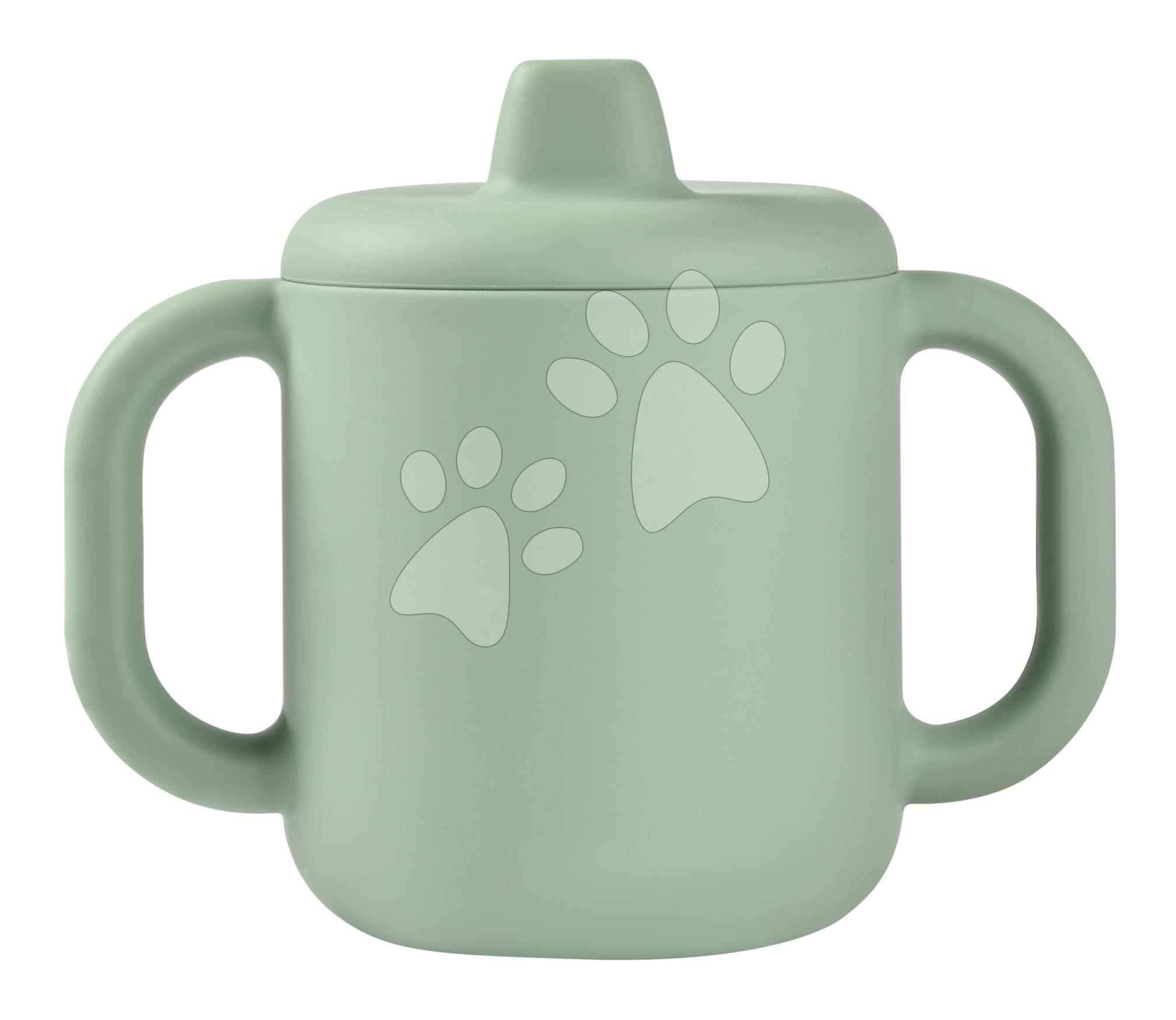 Bögre kisbabának Silicone Learning Cup Beaba Sage Green fedővel iinni tanuláshoz zöld 8 hó-tól BE913544