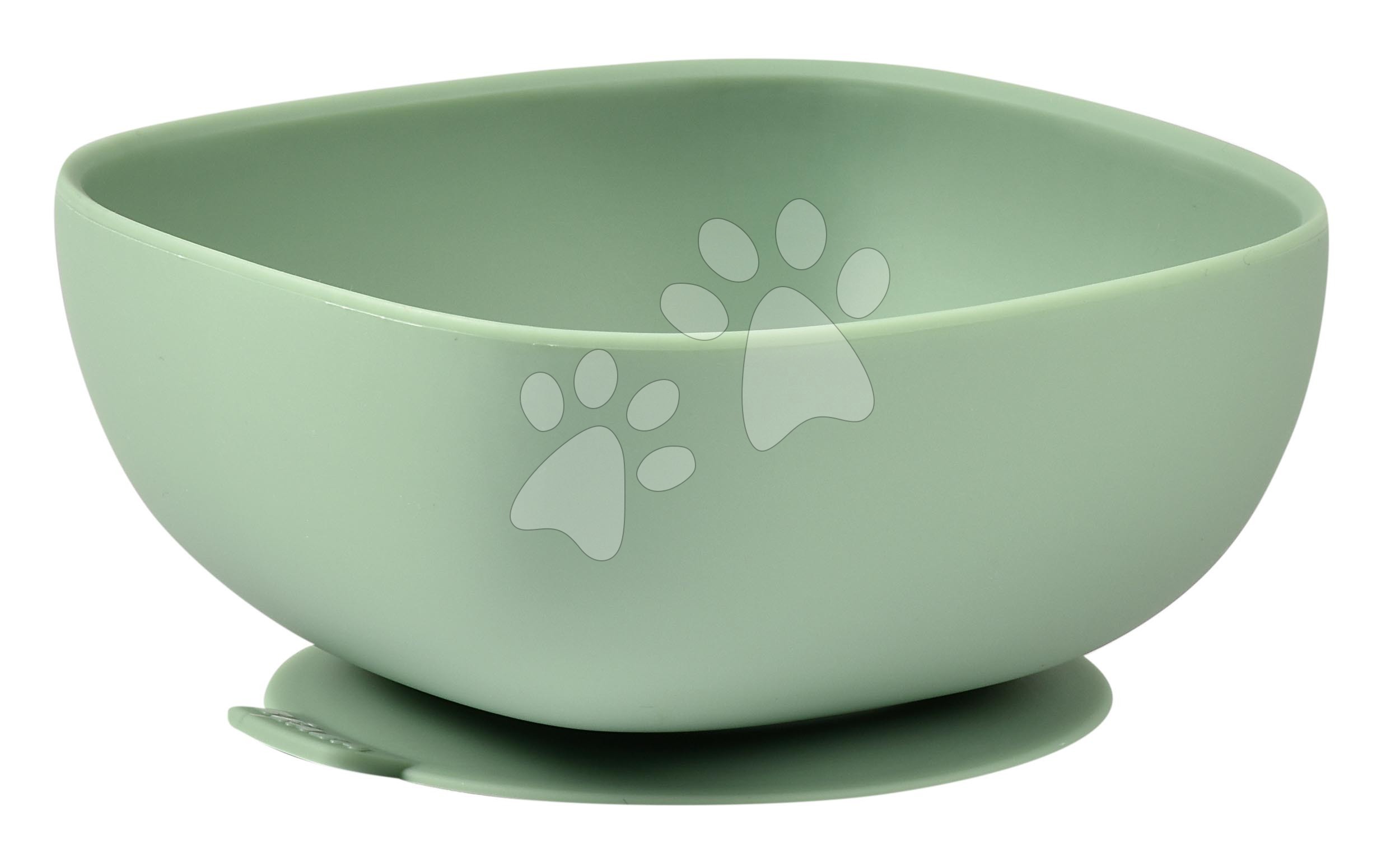 Taniere a misky - Miska pre bábätká Silicone Suction Bowl Beaba Sage Green zo silikónu zelená od 4 mes