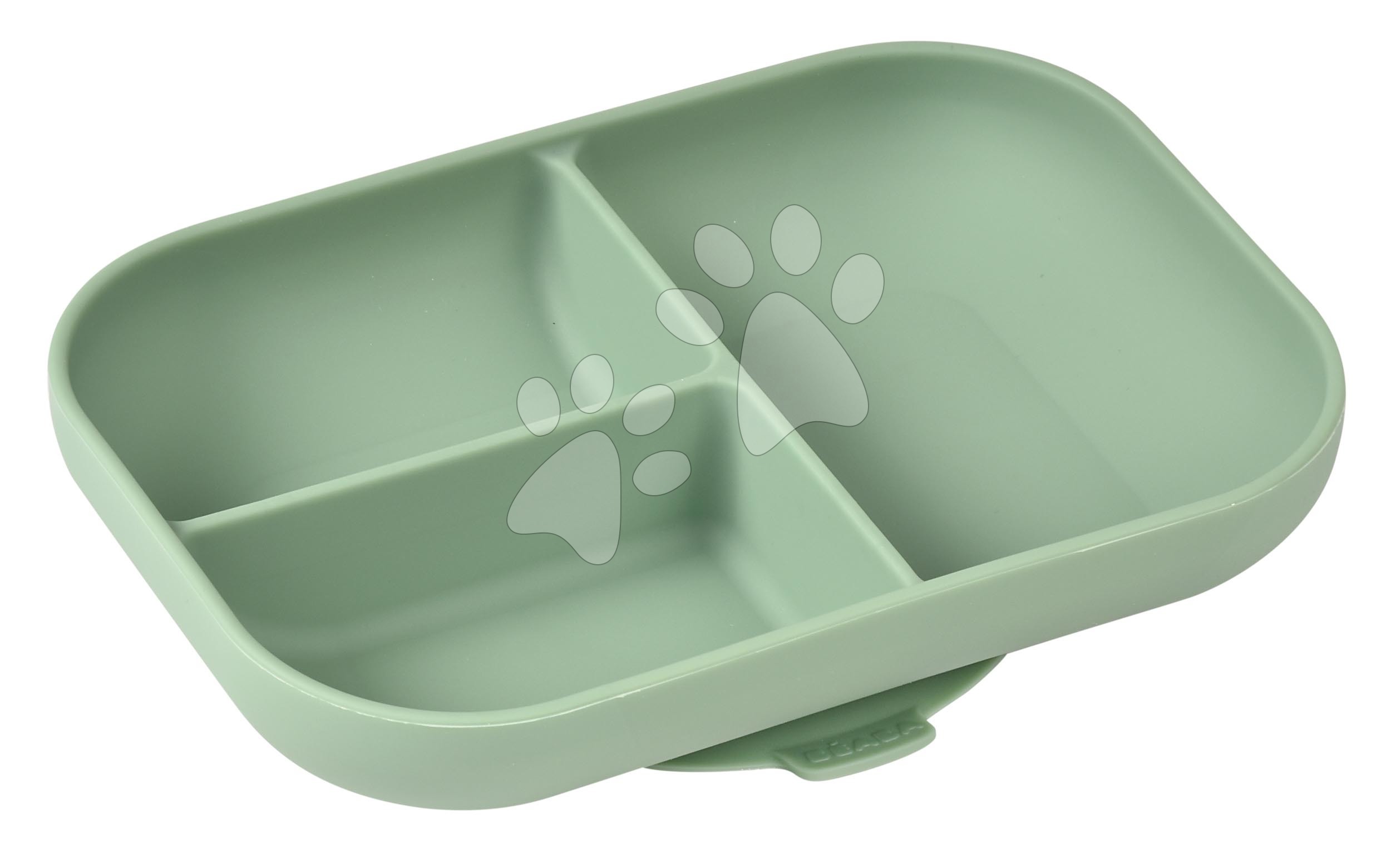 E-shop Tanier pre bábätká Silicone Suction Plate Beaba Sage Green zo silikónu rozdelený zelený od 4 mes