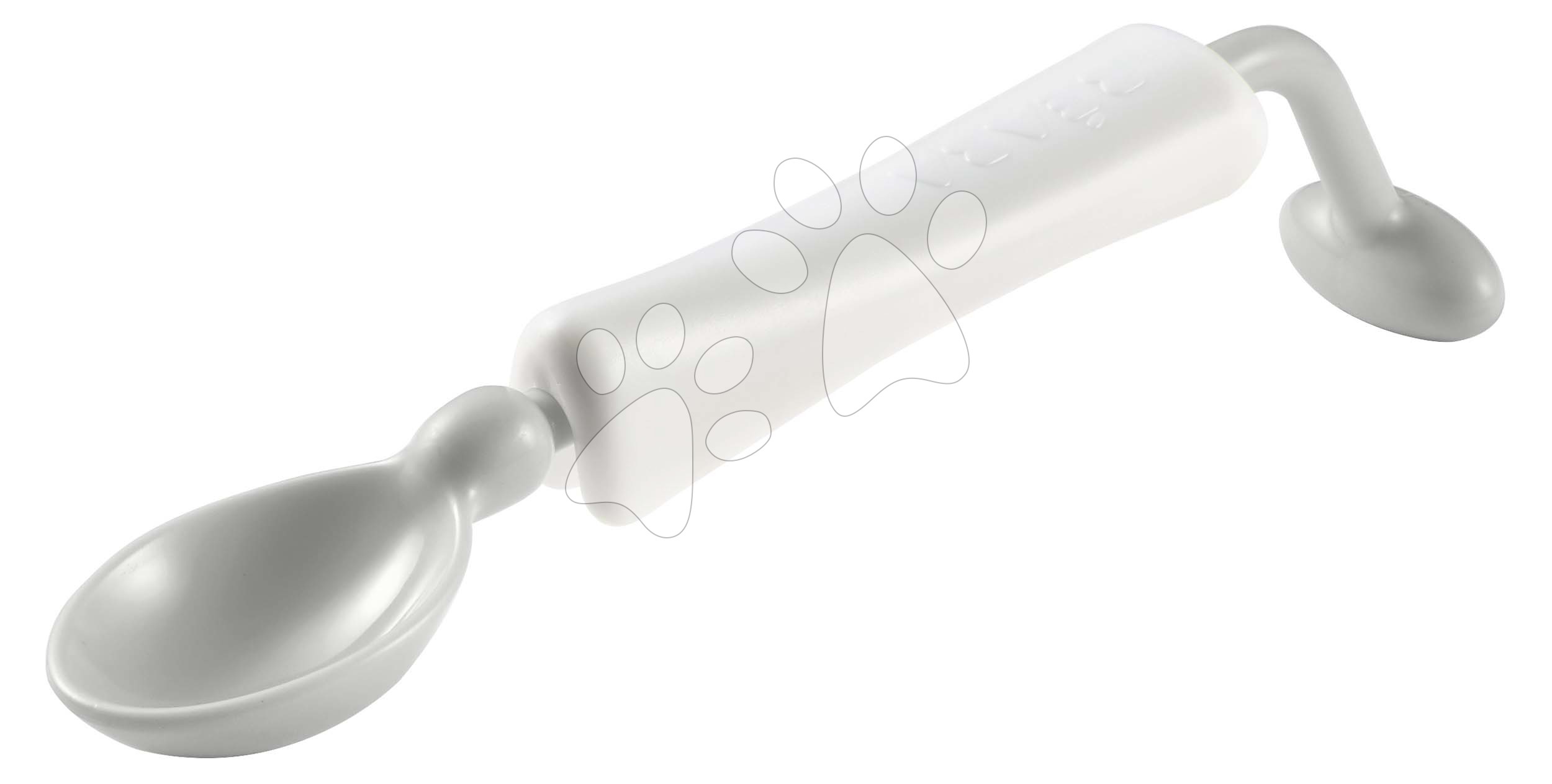 Tanuló kiskanalak gyerekeknek 360° Training Spoon Beaba Light Mist 16 cm 8 hó-tól szürke praktikus csomagban BE913570