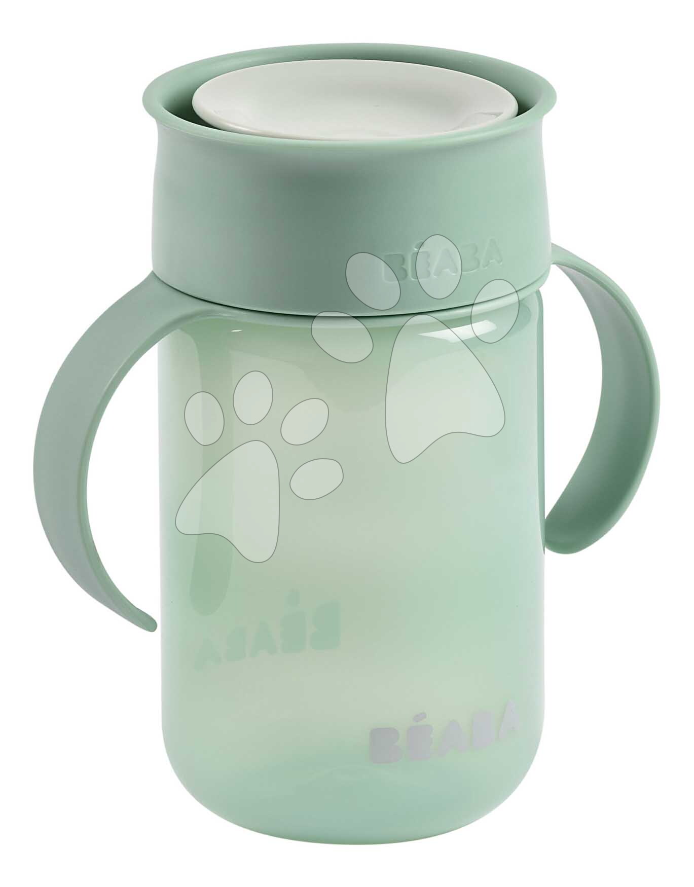 Bébi bögre 360° Learning Cup Sage Green Beaba önálló ivásra 340 ml zöld 12 hó-tól