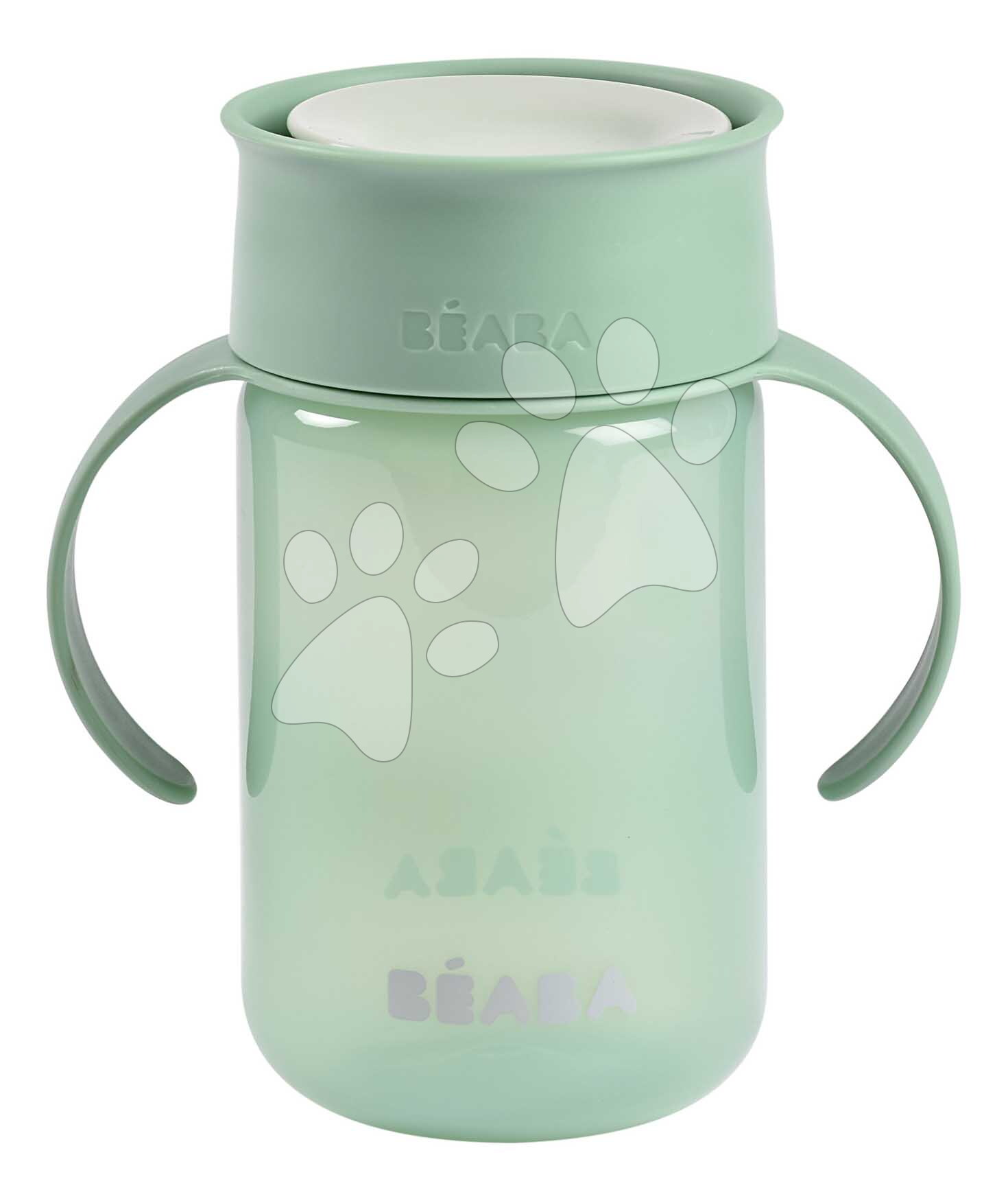 Hrnček pre bábätká 360° Learning Cup Sage Green Beaba na samostatné pitie 340 ml zelený od 12 mes