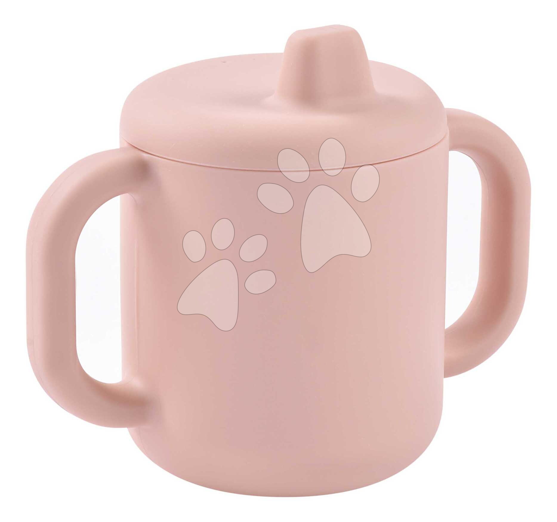 Hrnček pre bábätká Silicone Training Cup Cotton Candy Beaba s vrchnákom na samostatné pitie ružový od 8 mes