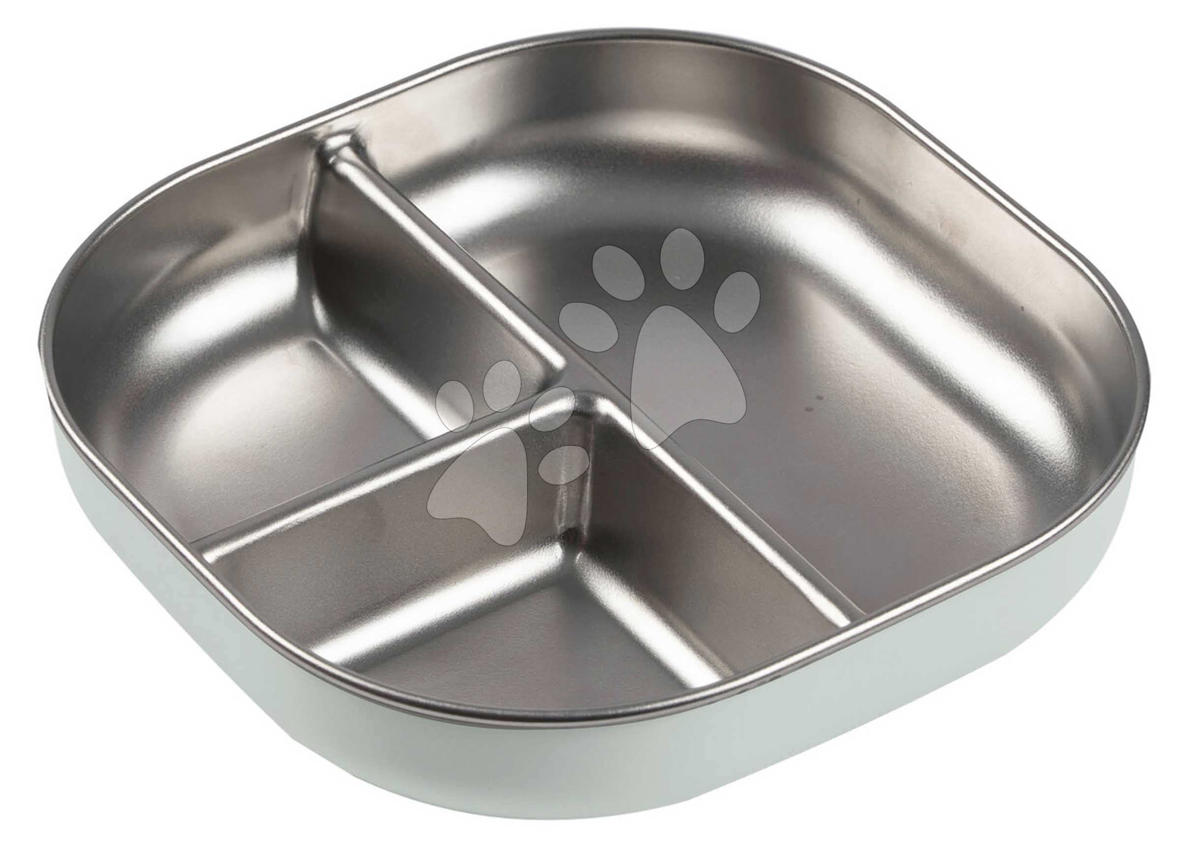 Tanier pre bábätká Stainless Steel Divided Plate Misty Green Beaba z nehrdzavejúcej ocele rozdelený zelený od 4 mes