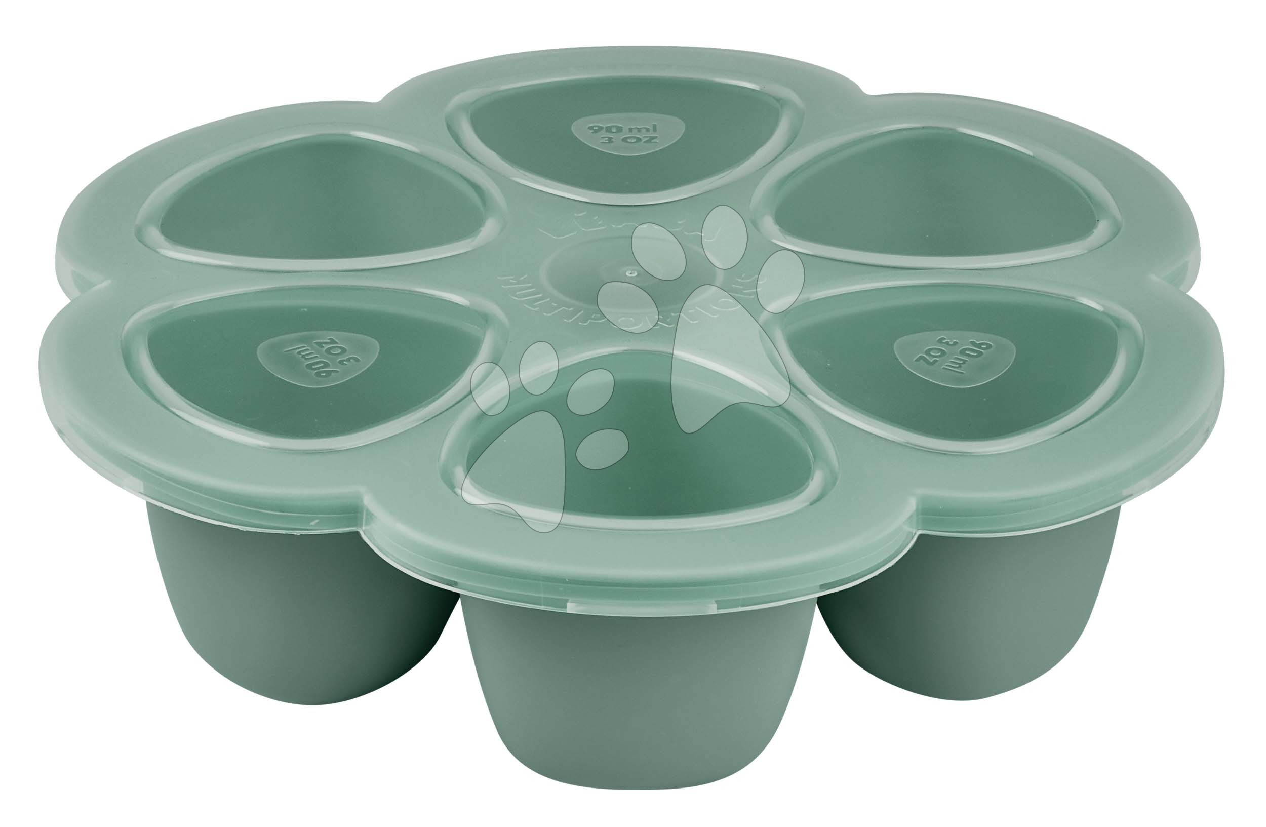 Multidávkovač na jedlo Silicone Multiportions Beaba Sage Green silikónový 6x90 ml zelený od 4 mes