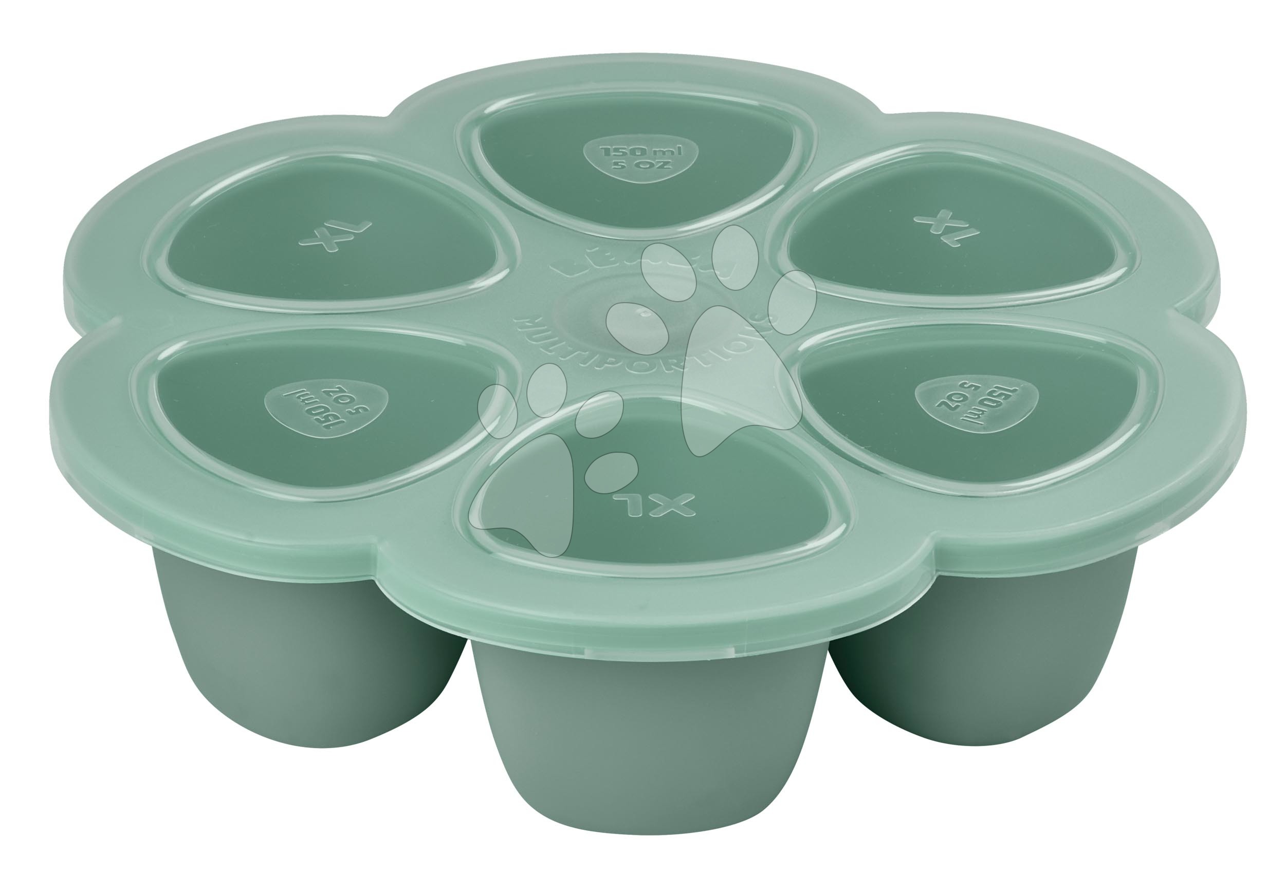 Multidávkovač na jedlo Silicone Multiportions Beaba Sage Green 6x150 ml zelený od 4 mes