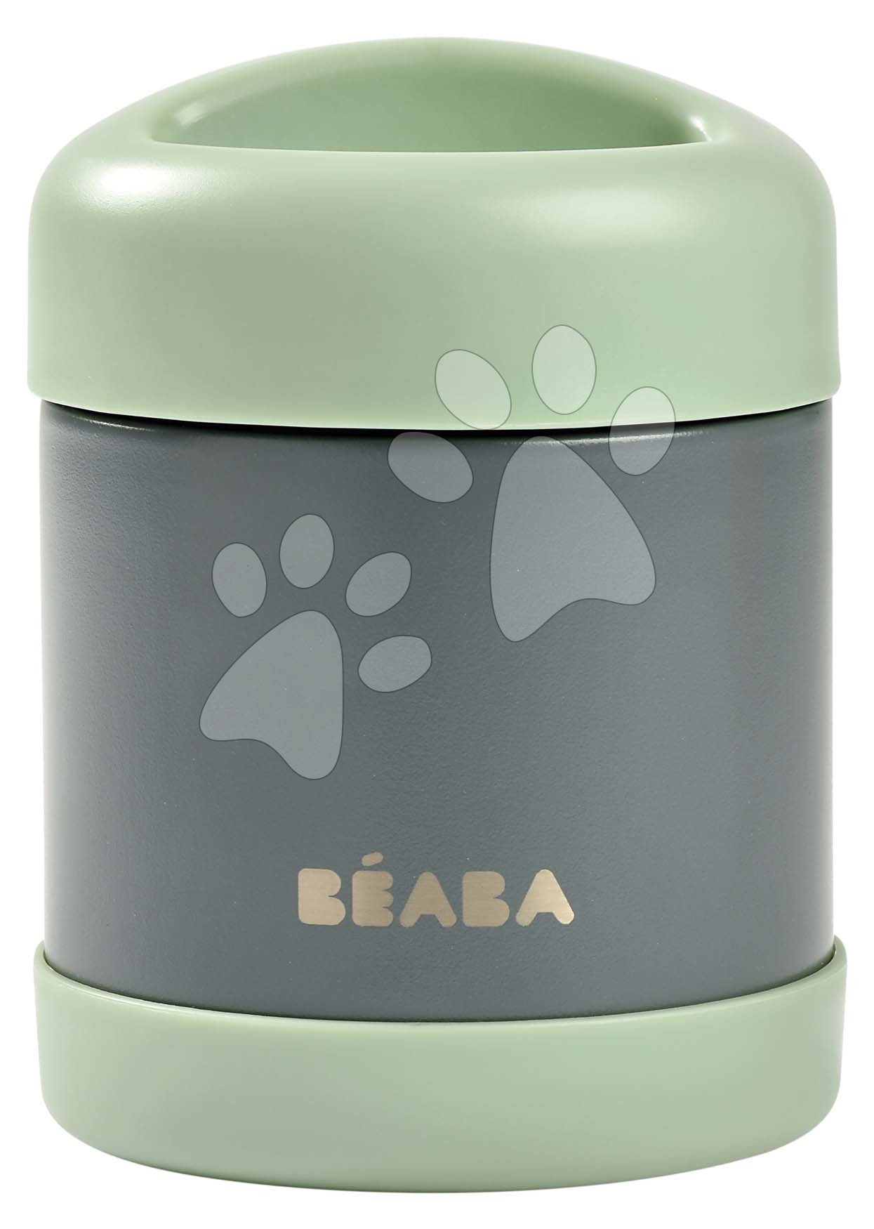 Termoska so širokým otvorom Stainless Steel Portion Beaba Mineral Grey Sage Green 300 ml z nehrdzavejúcej ocele zelená