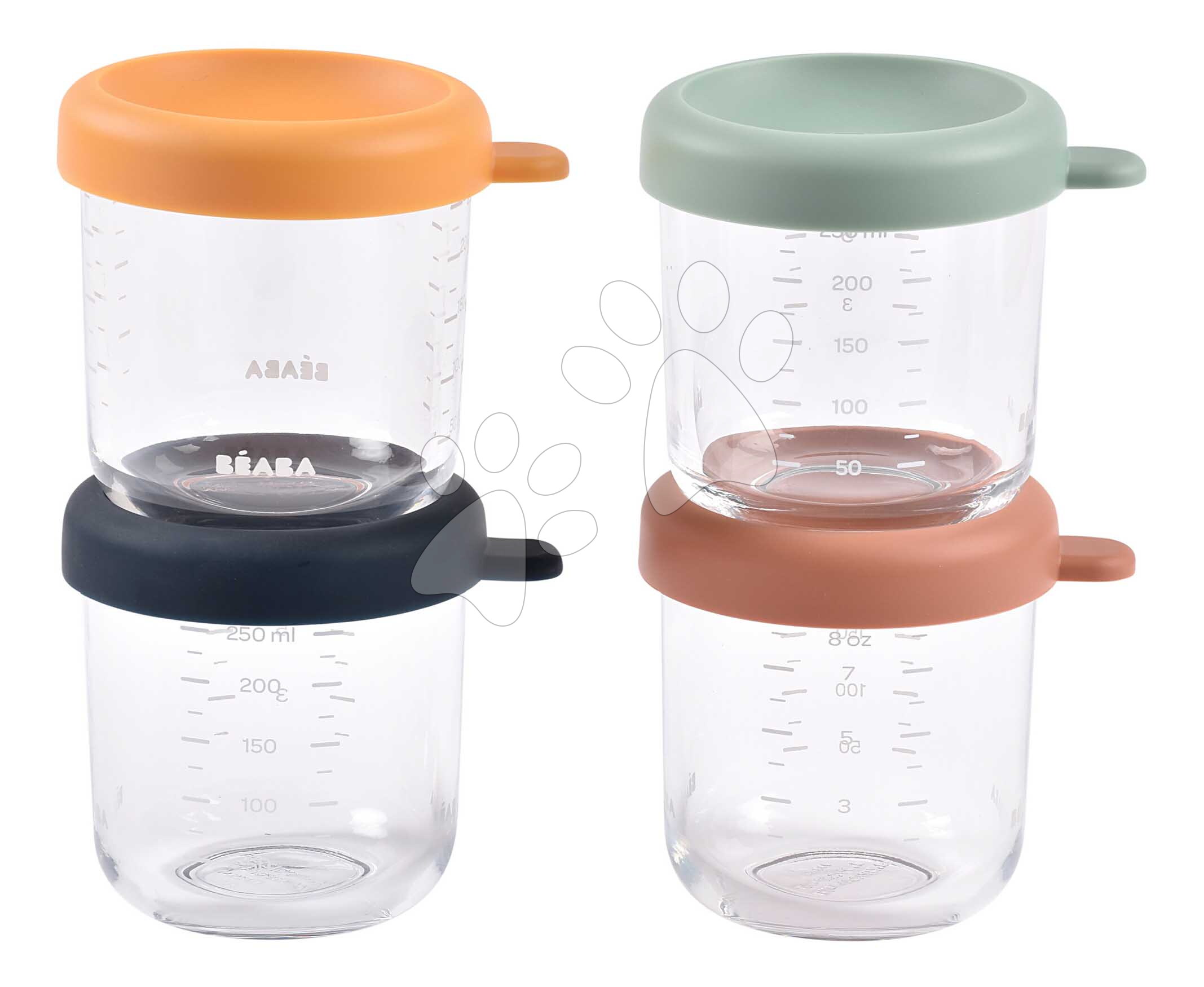 Sada dóz na jedlo Sunrise Color Mix Beaba 250 ml 4 kusy z kvalitného skla