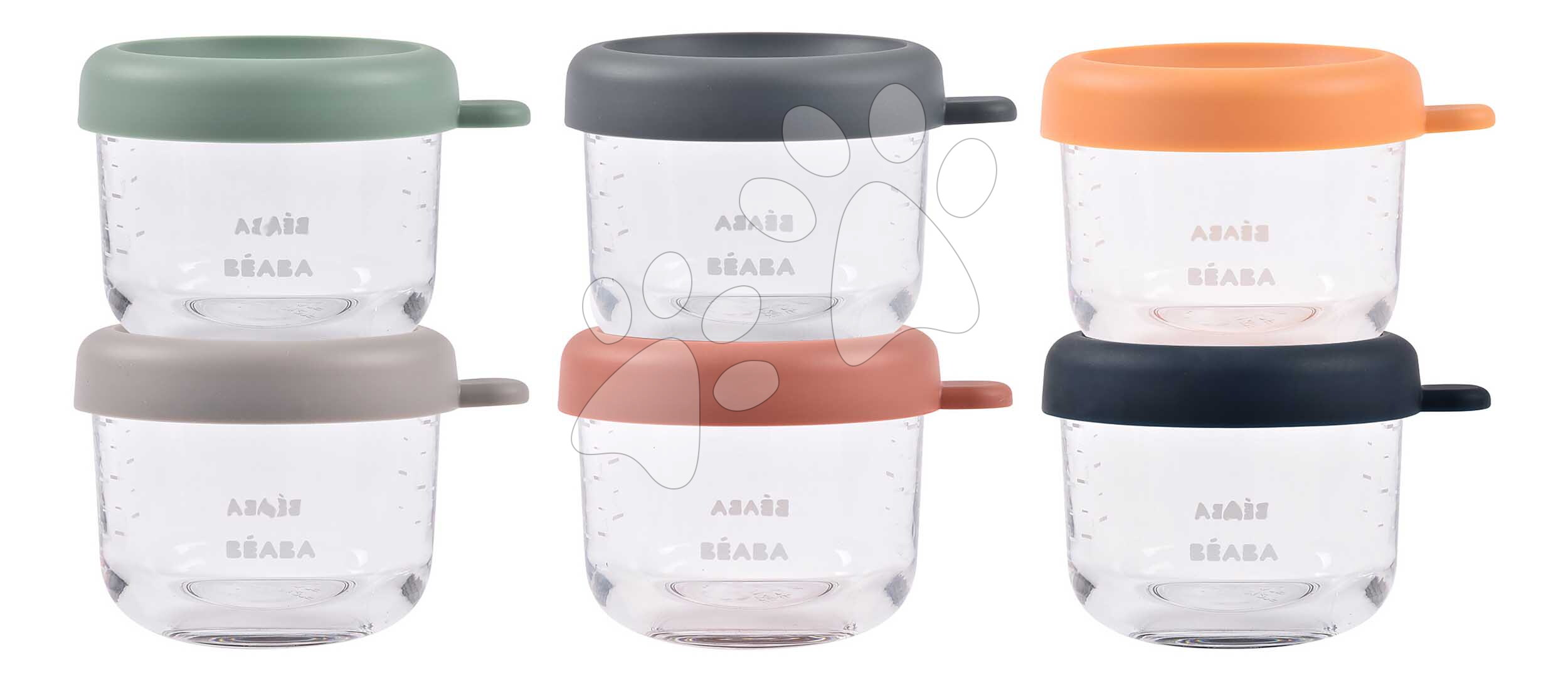 Étel­tároló készlet Sunrise Color Mix Beaba 150 ml 6 db minőségi üvegből
