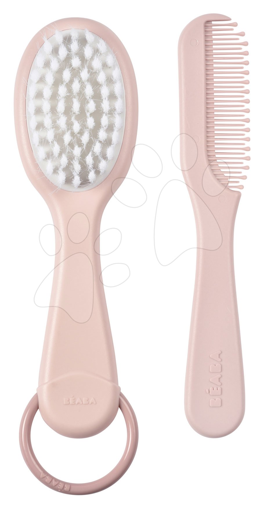 E-shop Detský hrebeň a kefa na vlásky Beaba Baby Brush and Comb Old Pink ružový od 0 mes