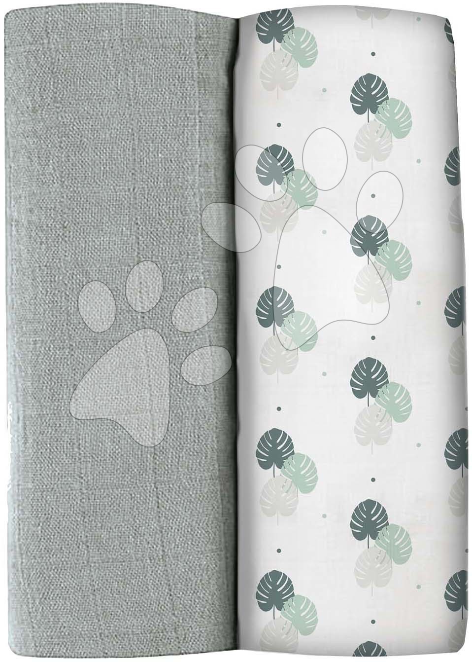 Textil pelenkák pamut muszlinból Bolte 2 Swadlles 120 cm Beaba Mirage Grey/Jungle 2 darab 0 hó-tól