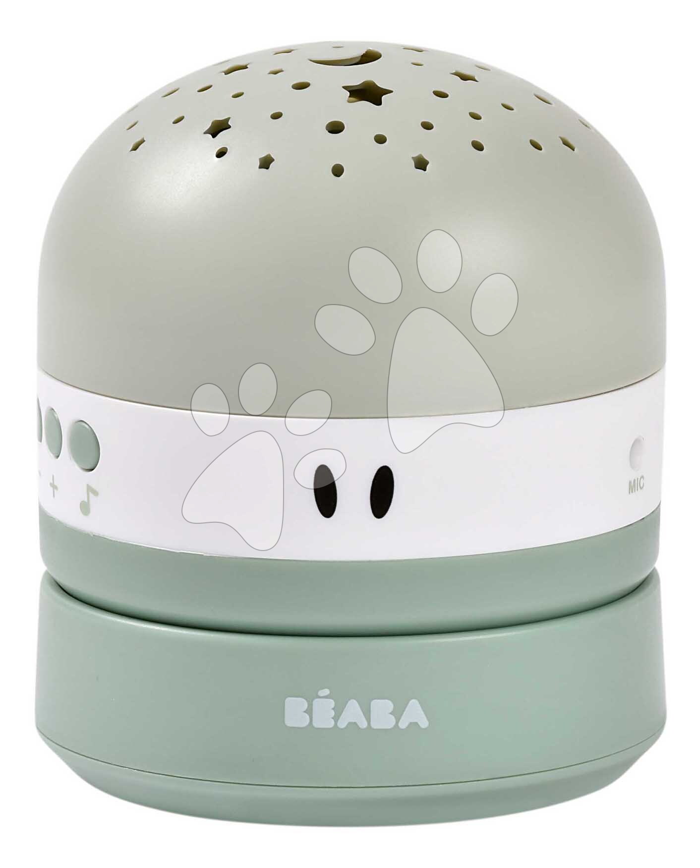 Nočný projektor hviezdnej oblohy Pixie Projector Sage Green Beaba s hudbou a zvukmi a so senzorom plaču zelený od 0 mes