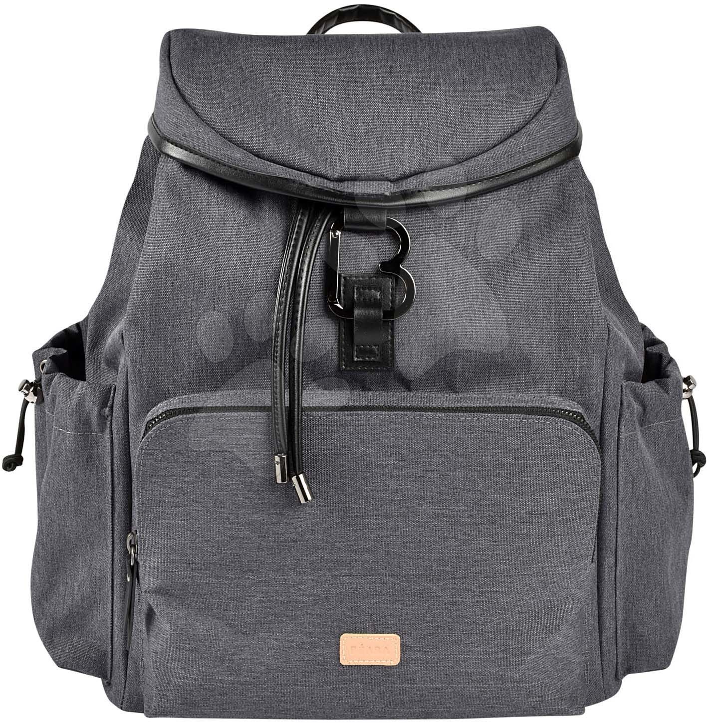 Přebalovací taška jako batoh Vancouver Backpack Dark Grey Beaba s doplňky 22 l objem 42 cm šedá