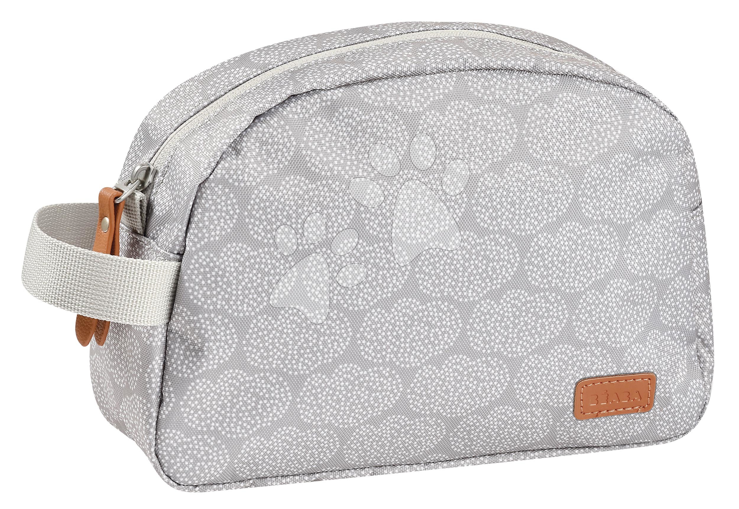 Kozmetická taštička Toiletry Pouch Beaba Tiny Dots so zipsom sivá s bodkami