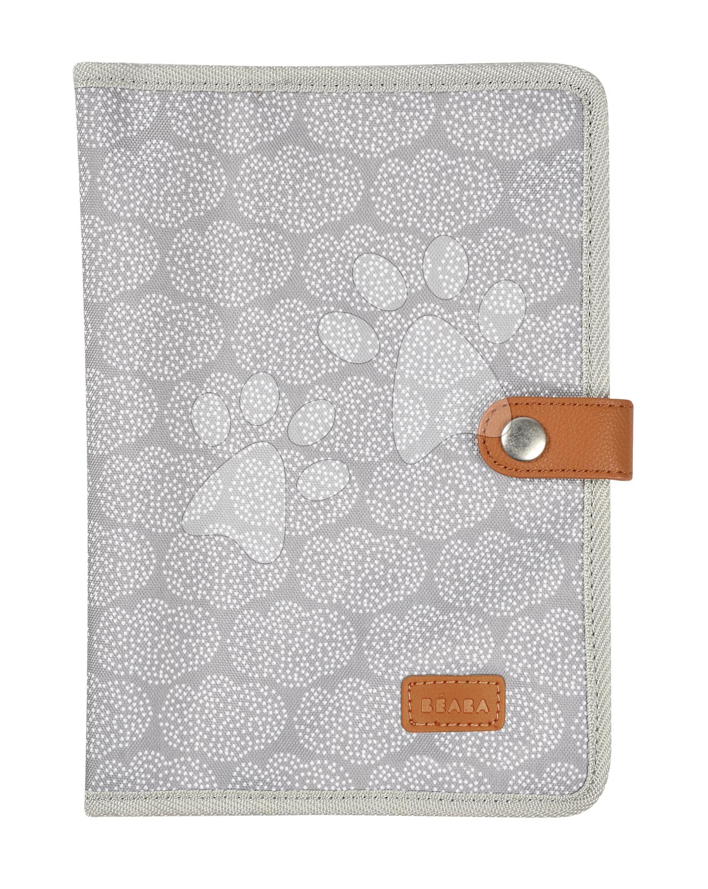 Textil borító egészségügyi kiskönyvre Health Book Protection Beaba Tiny Dots szürke pöttyökkel