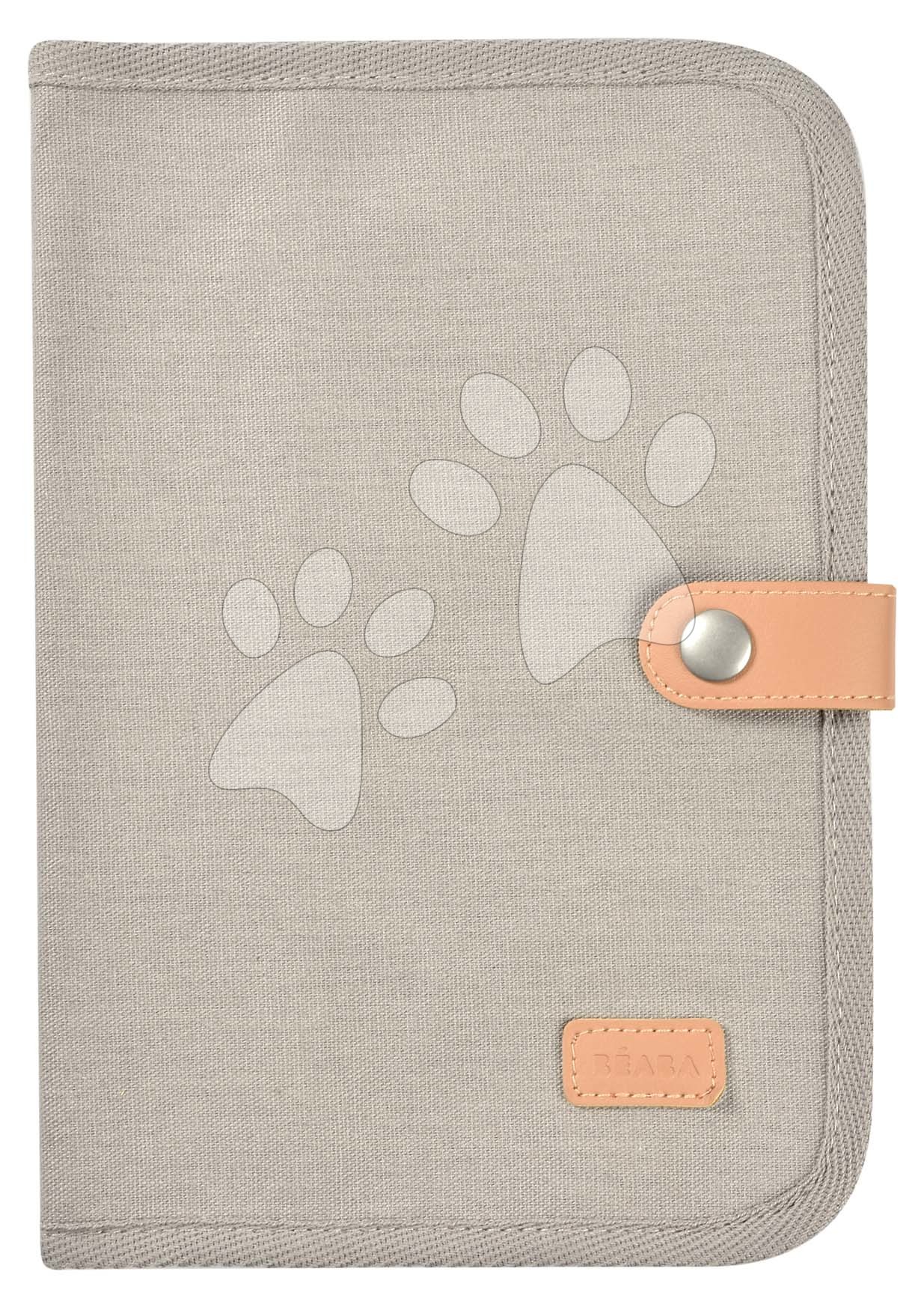 Textilní obal na zdravotní dokumentaci dítěte Health Book Protection Beaba Canvas Pearl Grey šedý