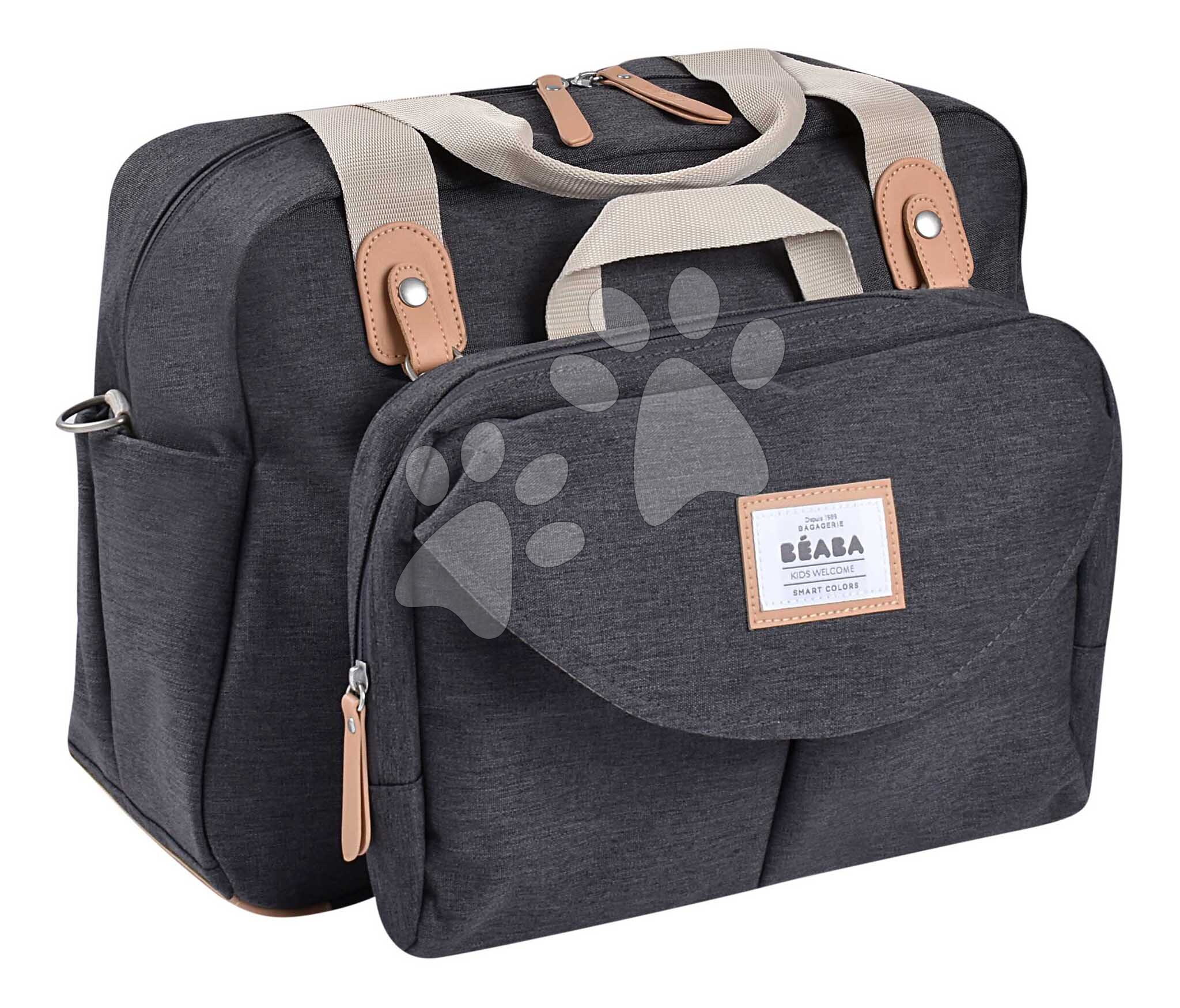 Pelenkázó táska babakocsihoz Geneva II Changing Bag Dark Heather Grey Beaba pelenkázó alátéttel szürke