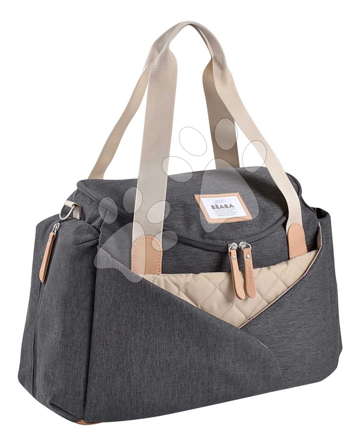 Prebaľovacia taška ku kočíku Sydney II Changing Bag Dark Heather Grey Beaba s prebaľovacou podložkou sivá