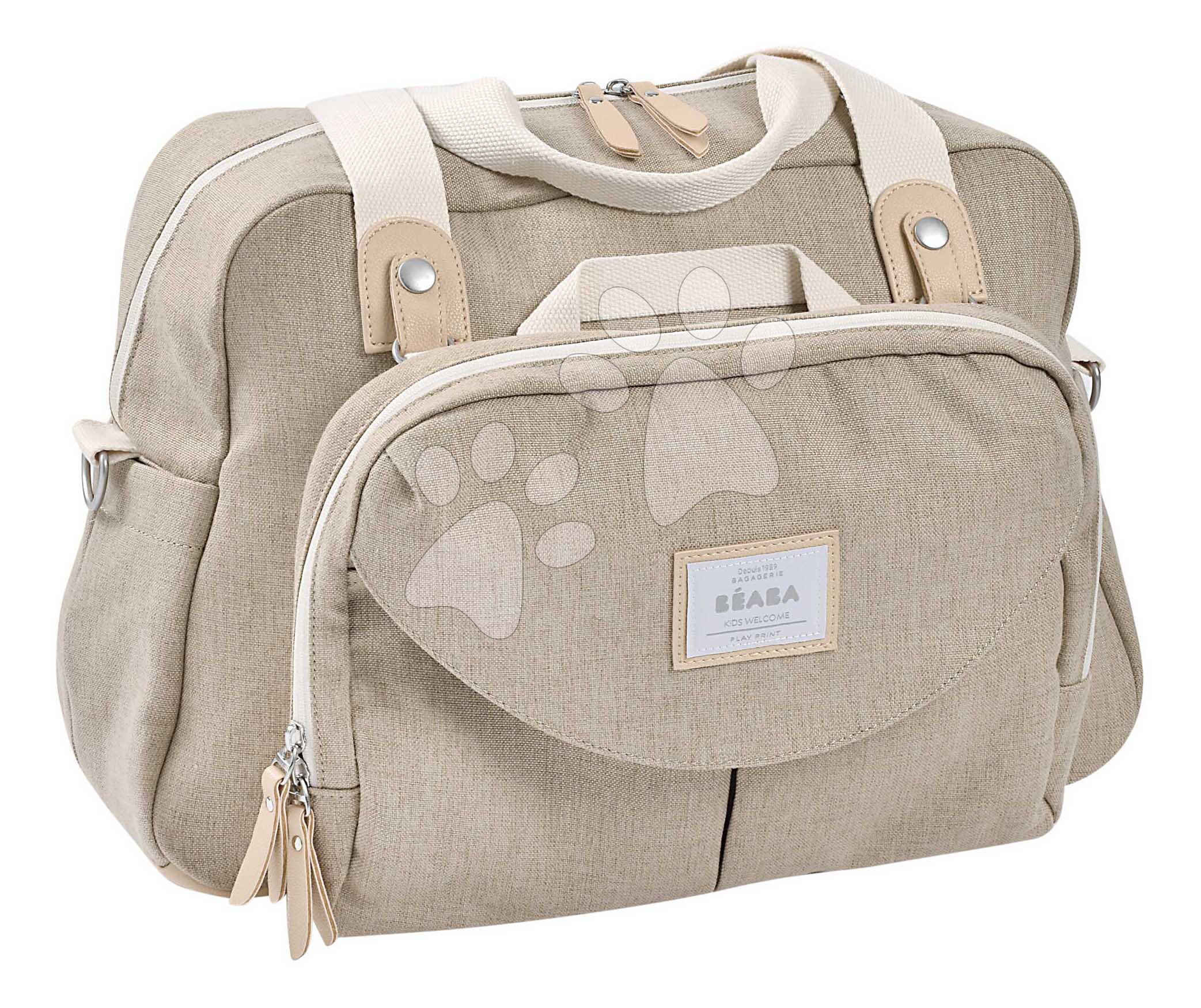 Prebaľovacia taška ku kočíku Geneva II Changing Bag Eco Clay Beaba s prebaľovacou podložkou béžová