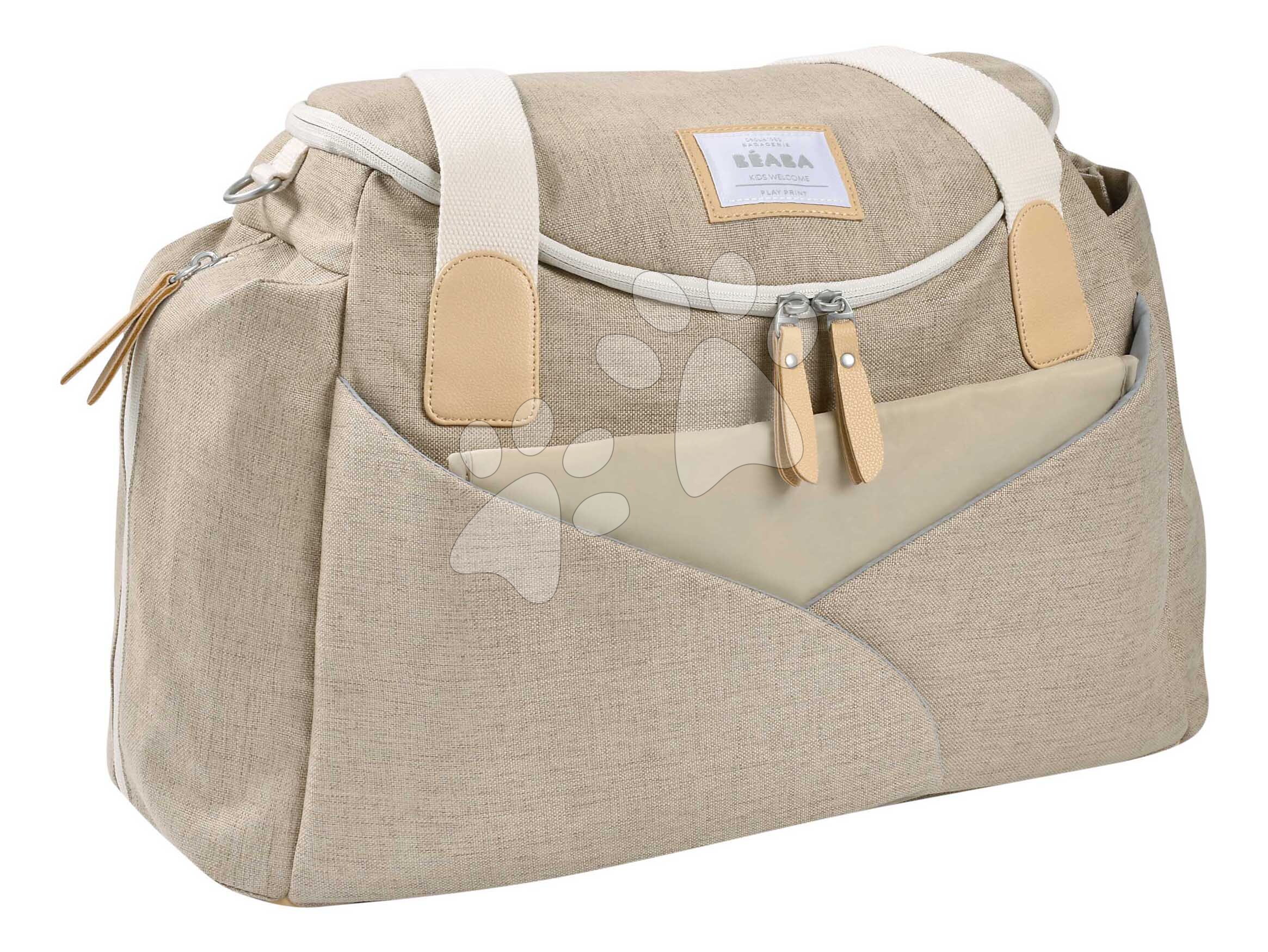 Prebaľovacia taška ku kočíku Sydney II Changing Bag Eco Clay Beaba s prebaľovacou podložkou béžová