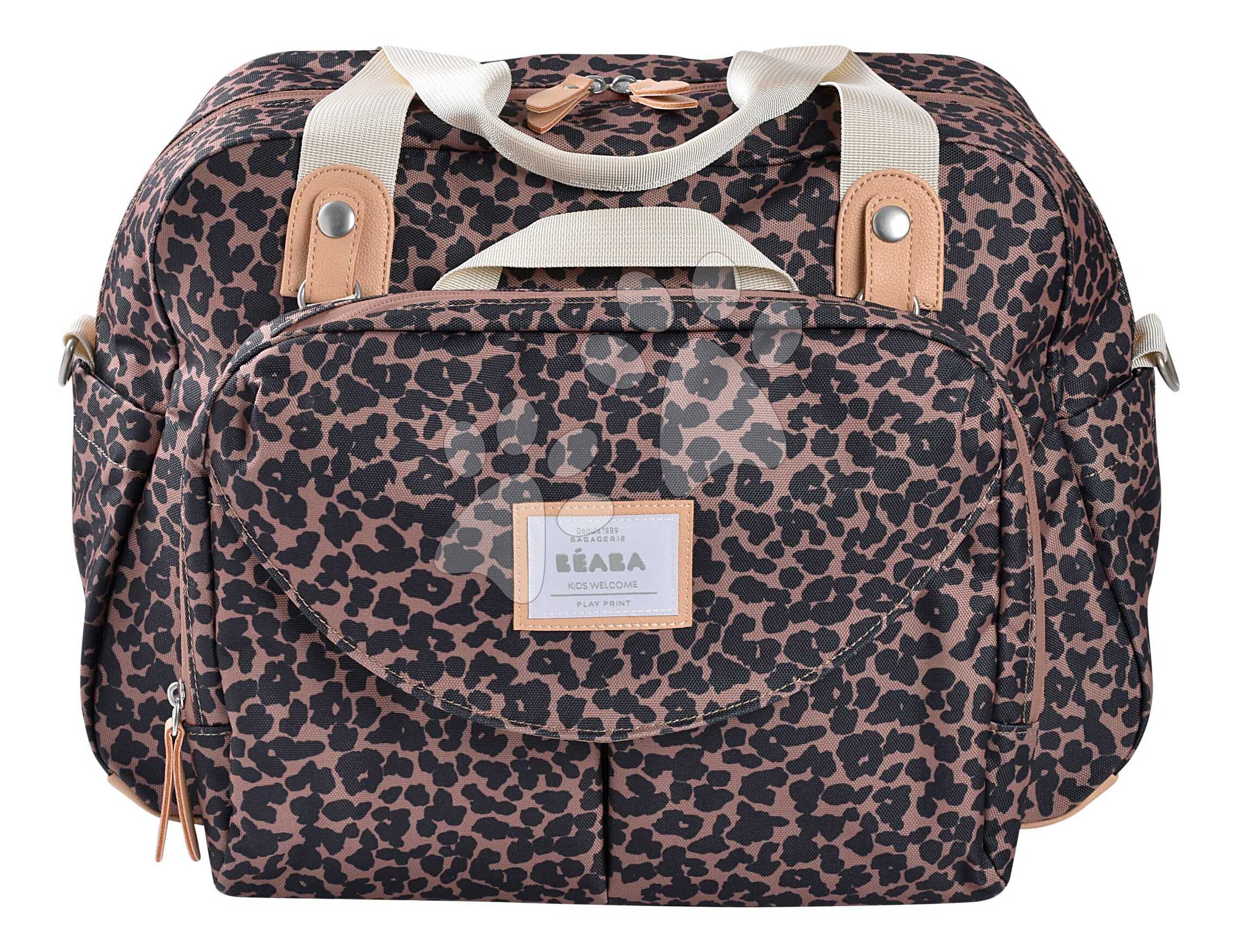 Prebaľovacia taška ku kočíku Geneva II Changing Bag Leopard Beaba s prebaľovacou podložkou vzorovaná