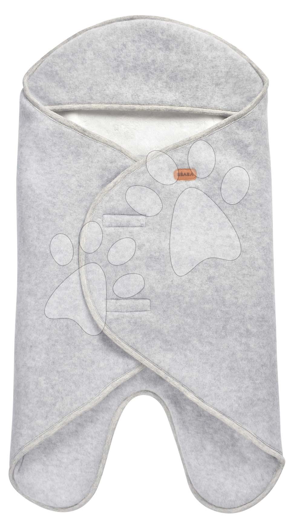Zavinovačka Babynomade® Double Fleece Beaba Heather Grey White dvojvrstvová extra teplá sivá od 0-6 mes