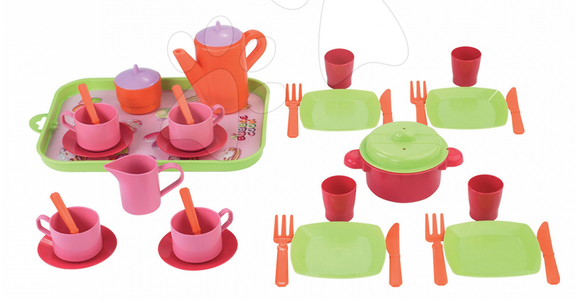Écoiffier detská čajová sada Bubble Cook 976 ružovo-zeleno-oranžová
