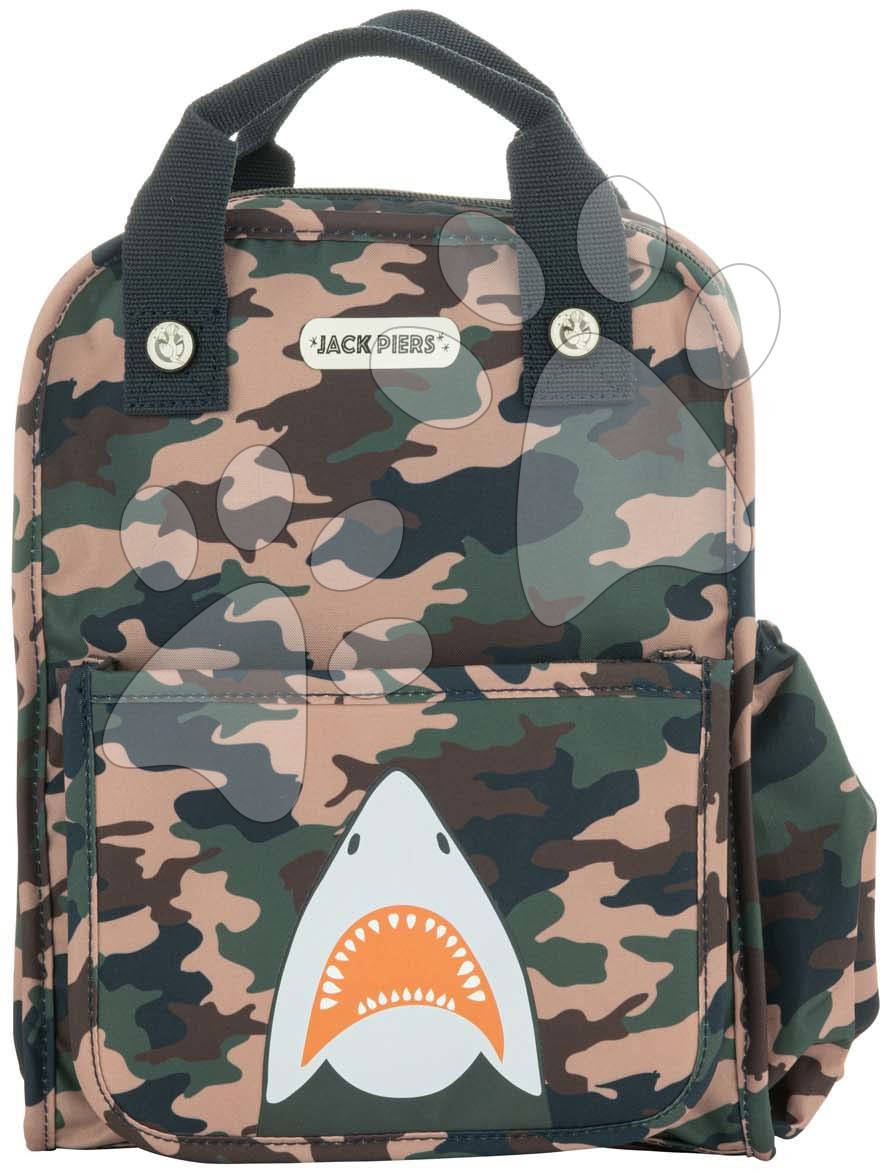 Školní taška batoh Backpack Amsterdam Small Camo Shark Jack Piers malá ergonomická luxusní provedení od 2 let 23*28*11 cm