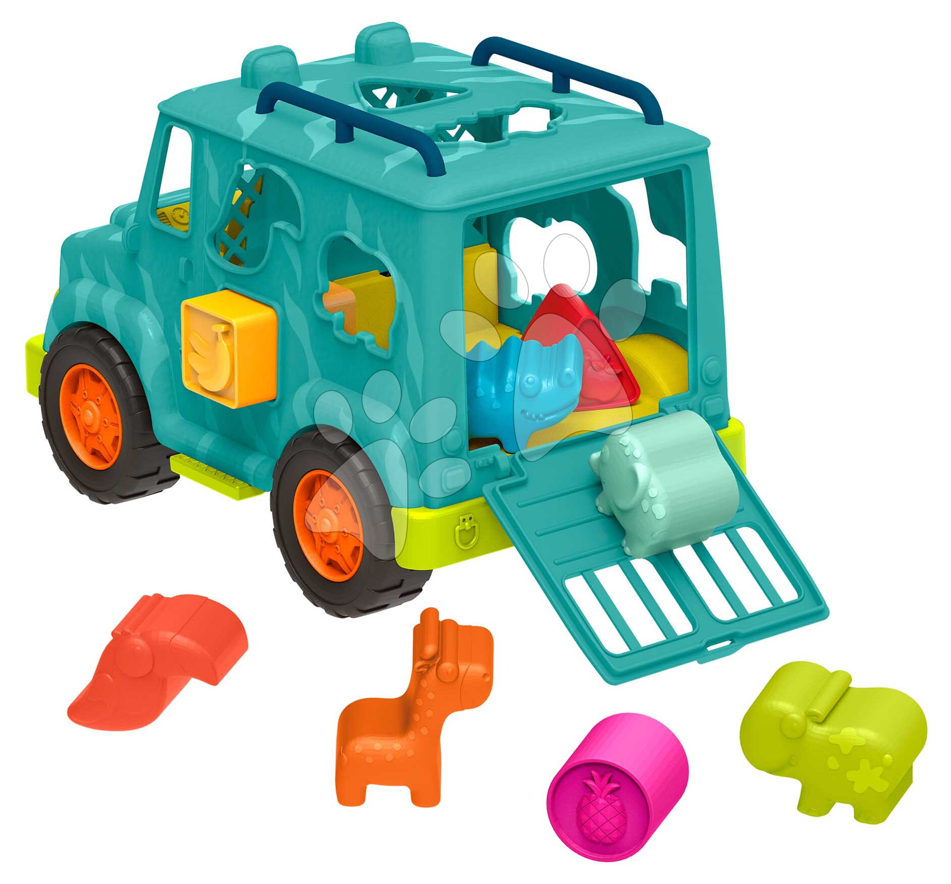 Formaillesztő terepjáró Animal Rescue B-Toys 8 színes forma 12 hó-tól
