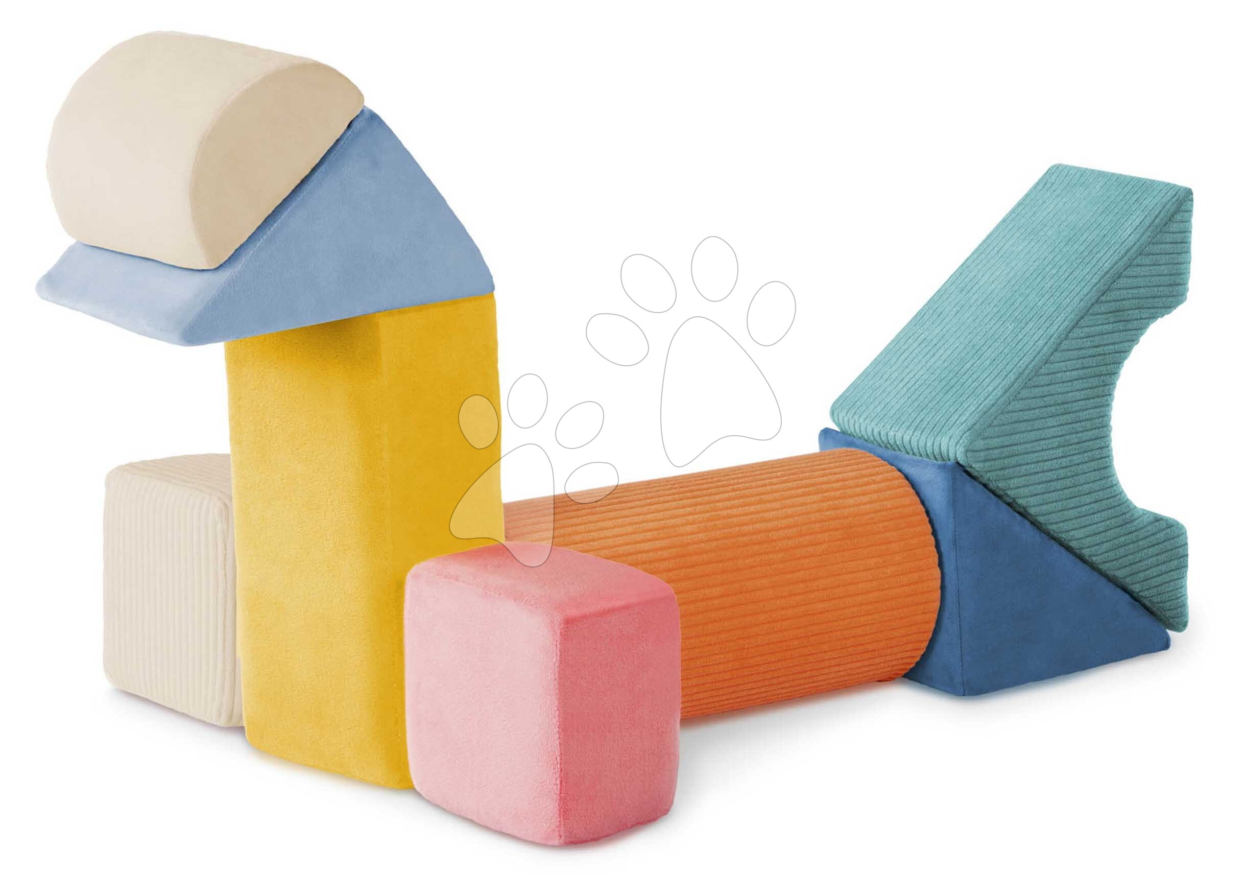 Textilbevonatú habformák Tumble-y Towers B-Toys 8 színes kocka a tapintás és az érzékelés fejlesztésére 6 hó-tól