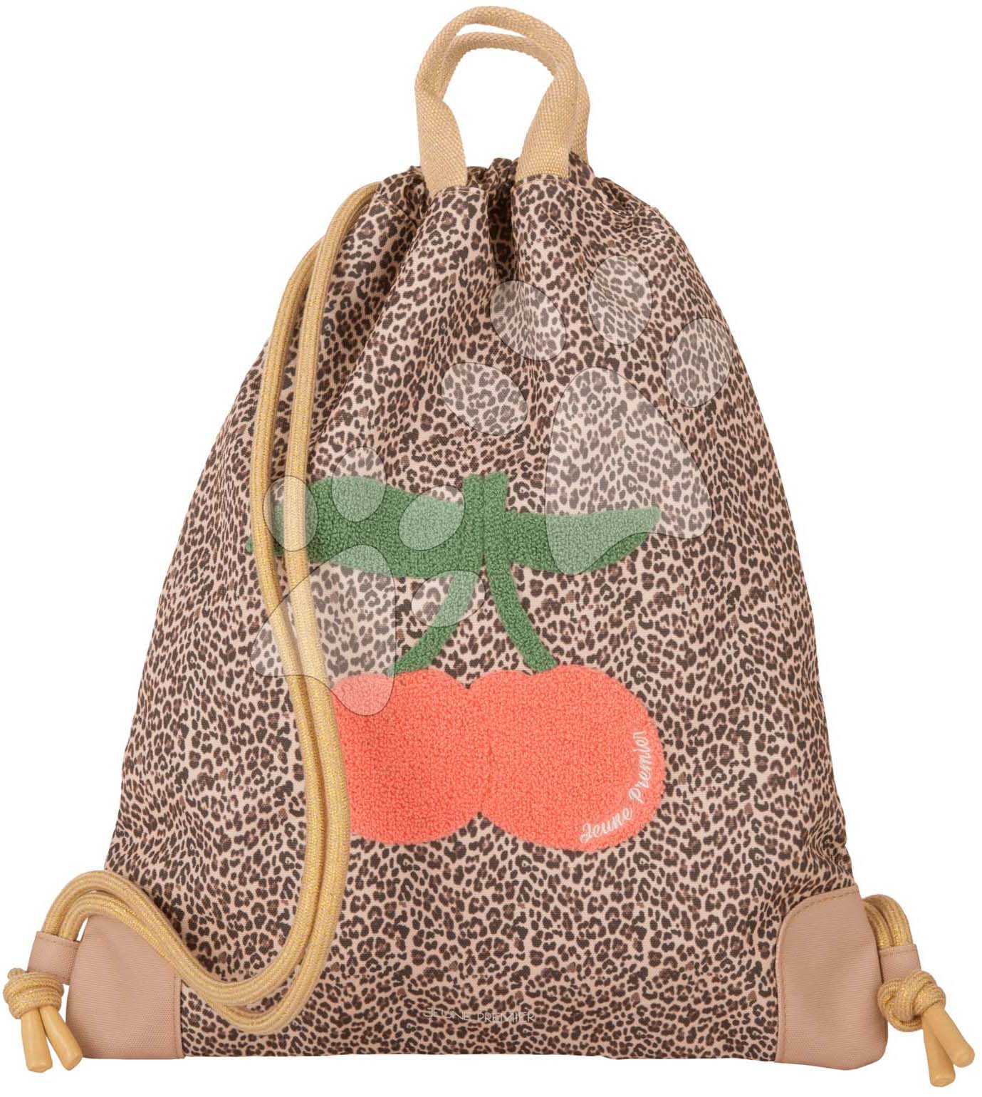 Tornazsák papucsra és tornaruhára City Bag Leopard Cherry Jeune Premier ergonomikus luxus kivitel 40*36 cm