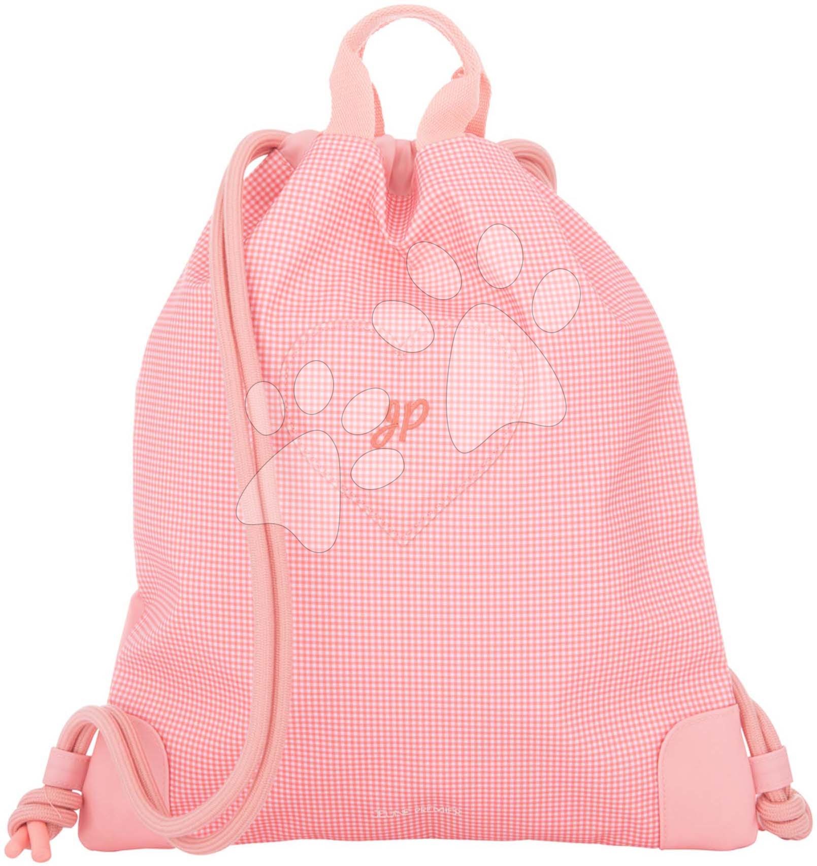 Vrecká na prezúvky - Školský vak na telocvik a prezuvky City Bag Vichy Love Pink Jeune Premier ergonomický luxusné prevedenie 40*36 cm