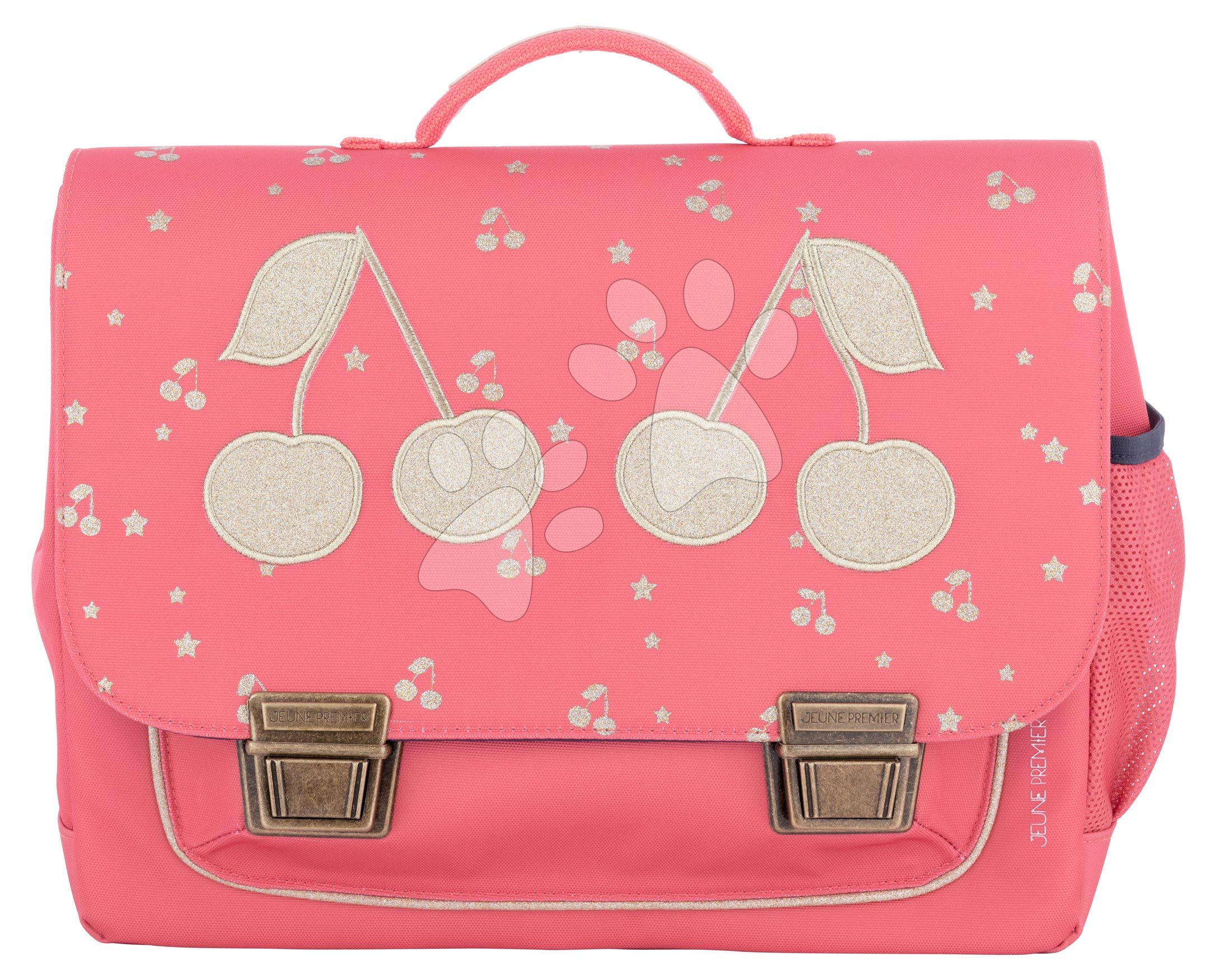 Školní aktovka Classic Midi Cherry Glitter Pink Jeune Premier ergonomická luxusní provedení 30*38 cm