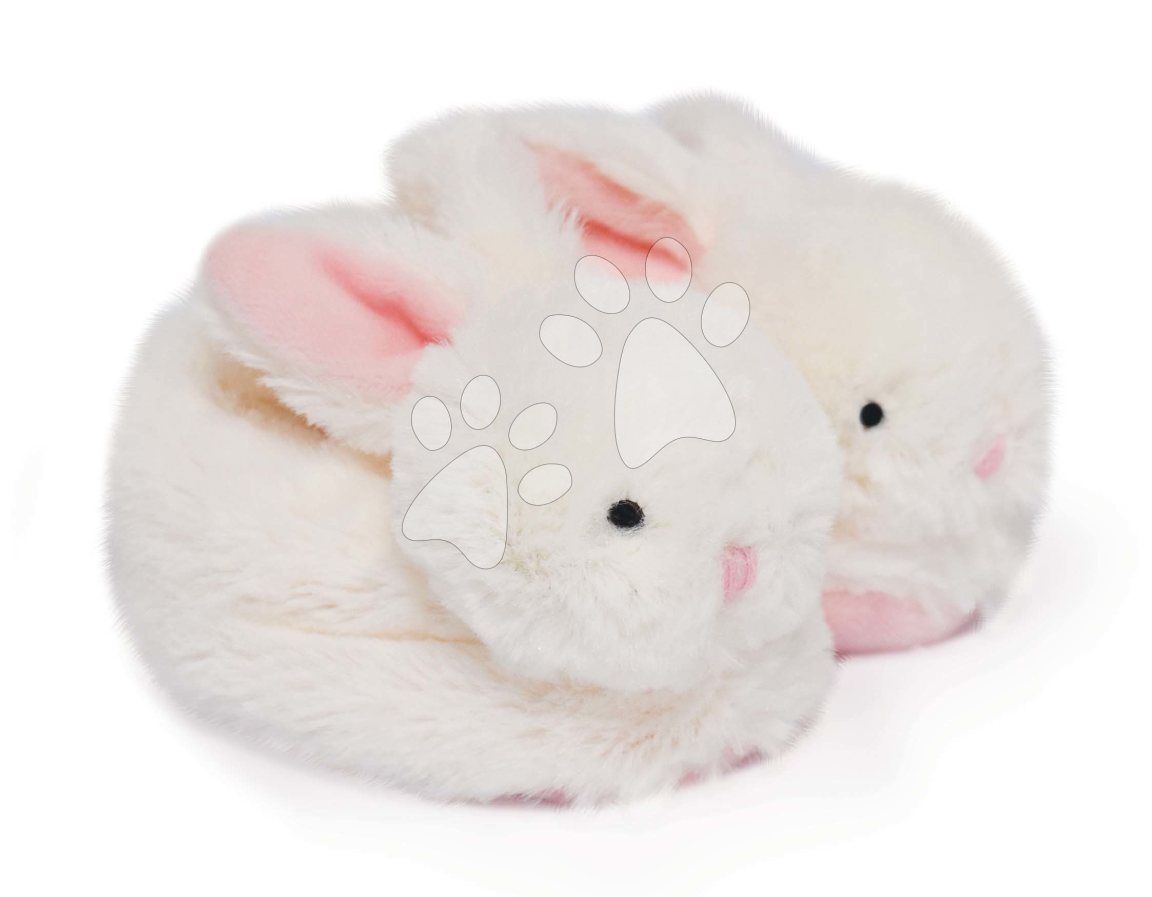 E-shop Papučky pre bábätko s hrkálkou Zajačik Lapin Bonbon Doudou et Compagnie ružové v darčekovom balení od 0-6 mes