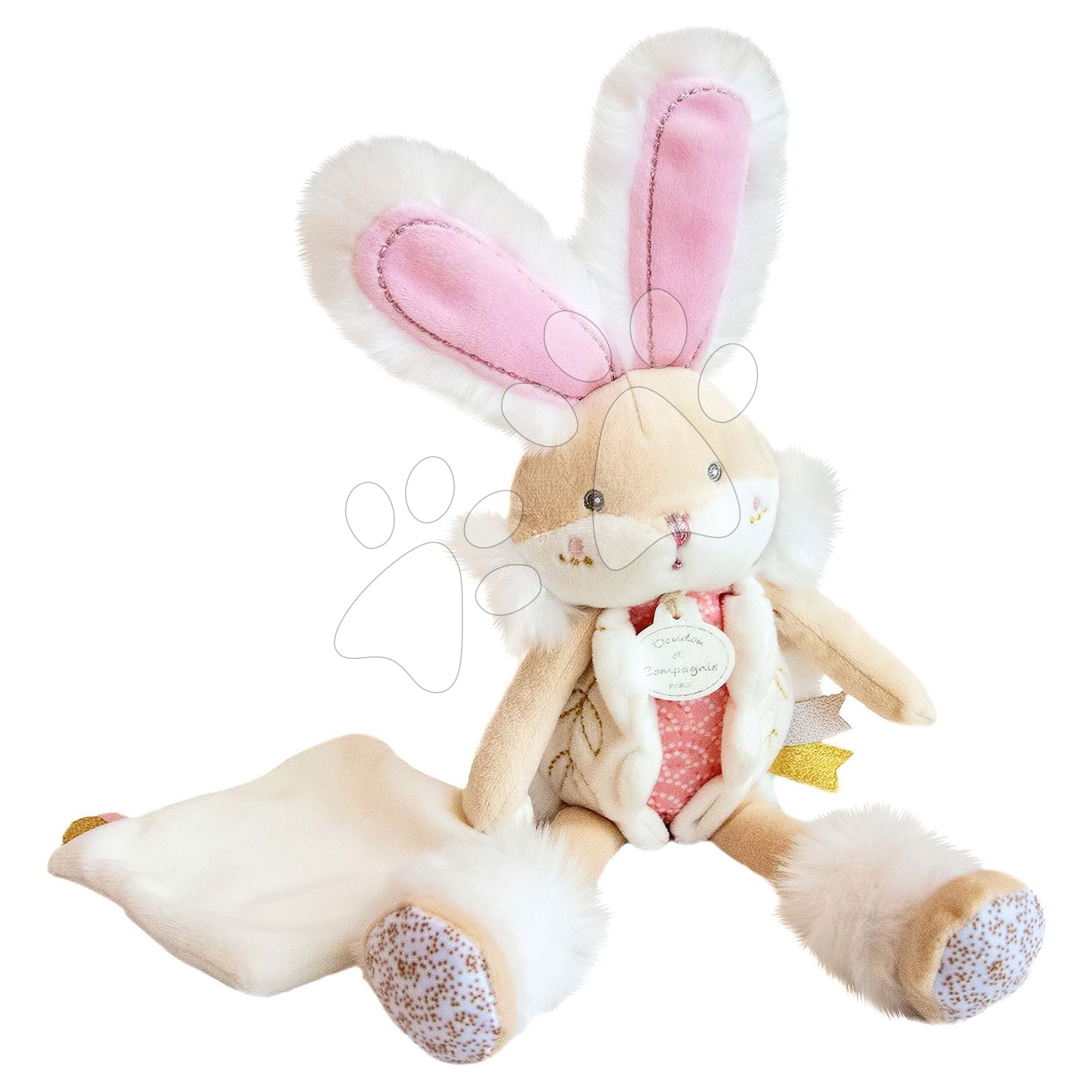 Plyšový zajíček Bunny Pink Lapin de Sucre Doudou et Compagnie růžový 31 cm v dárkovém balení od 0 měsíců