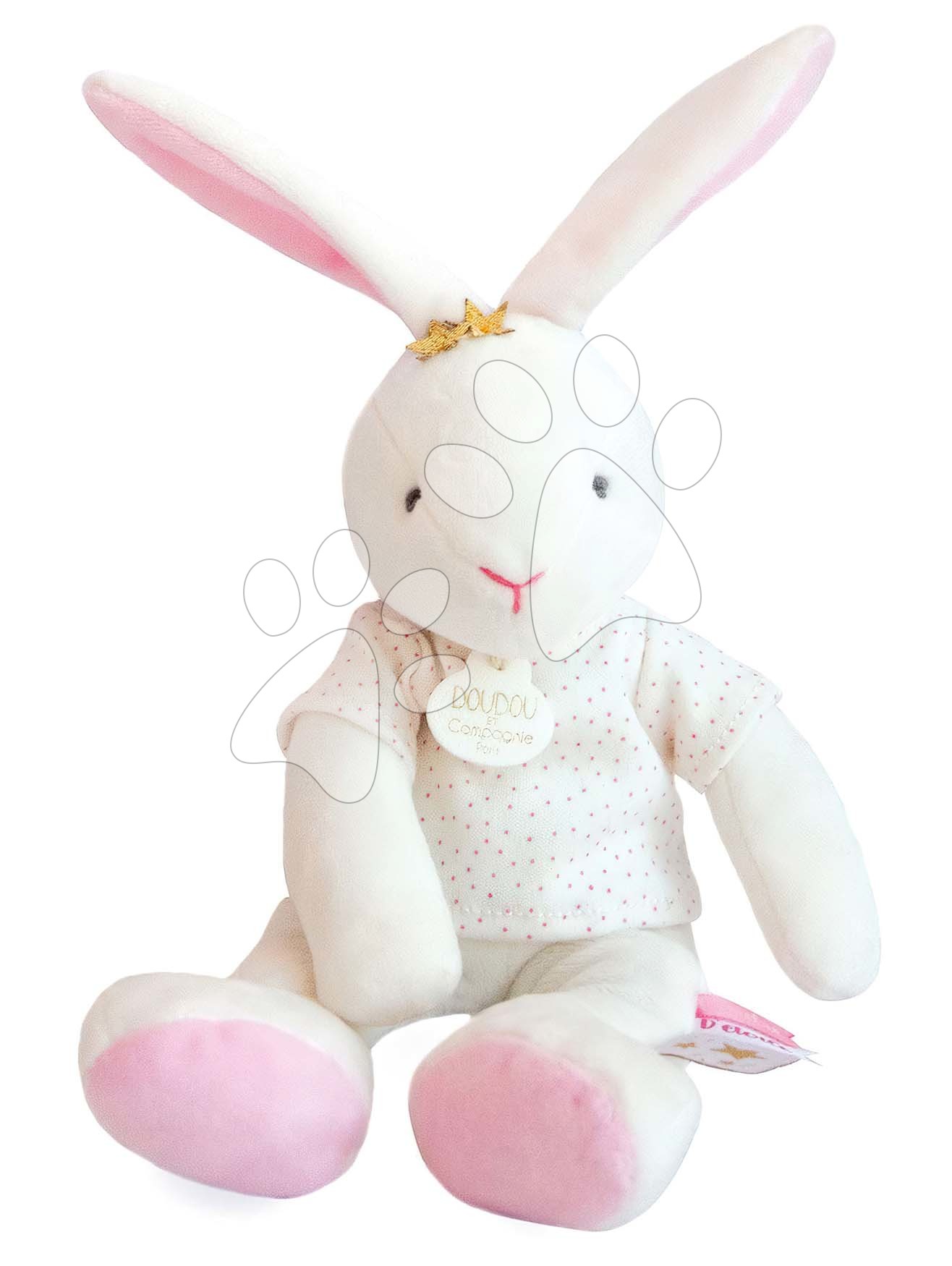 Plyšový zajačik Bunny Star Perlidoudou Doudou et Compagnie ružový 25 cm v darčekovom balení od 0 mes