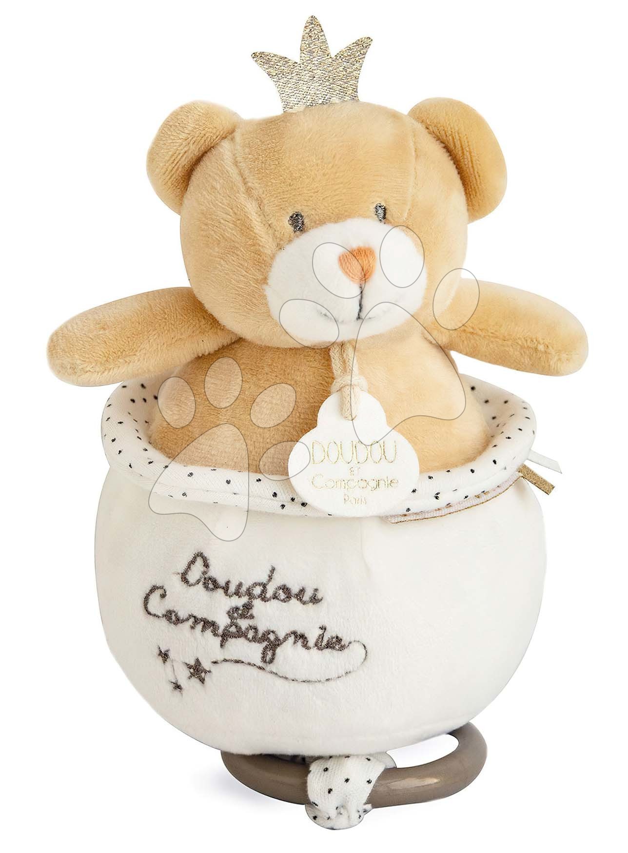 E-shop Plyšový medvedík s melódiou Music Box Perlidoudou Doudou et Compagnie hnedý 14 cm v darčekovom balení od 0 mes